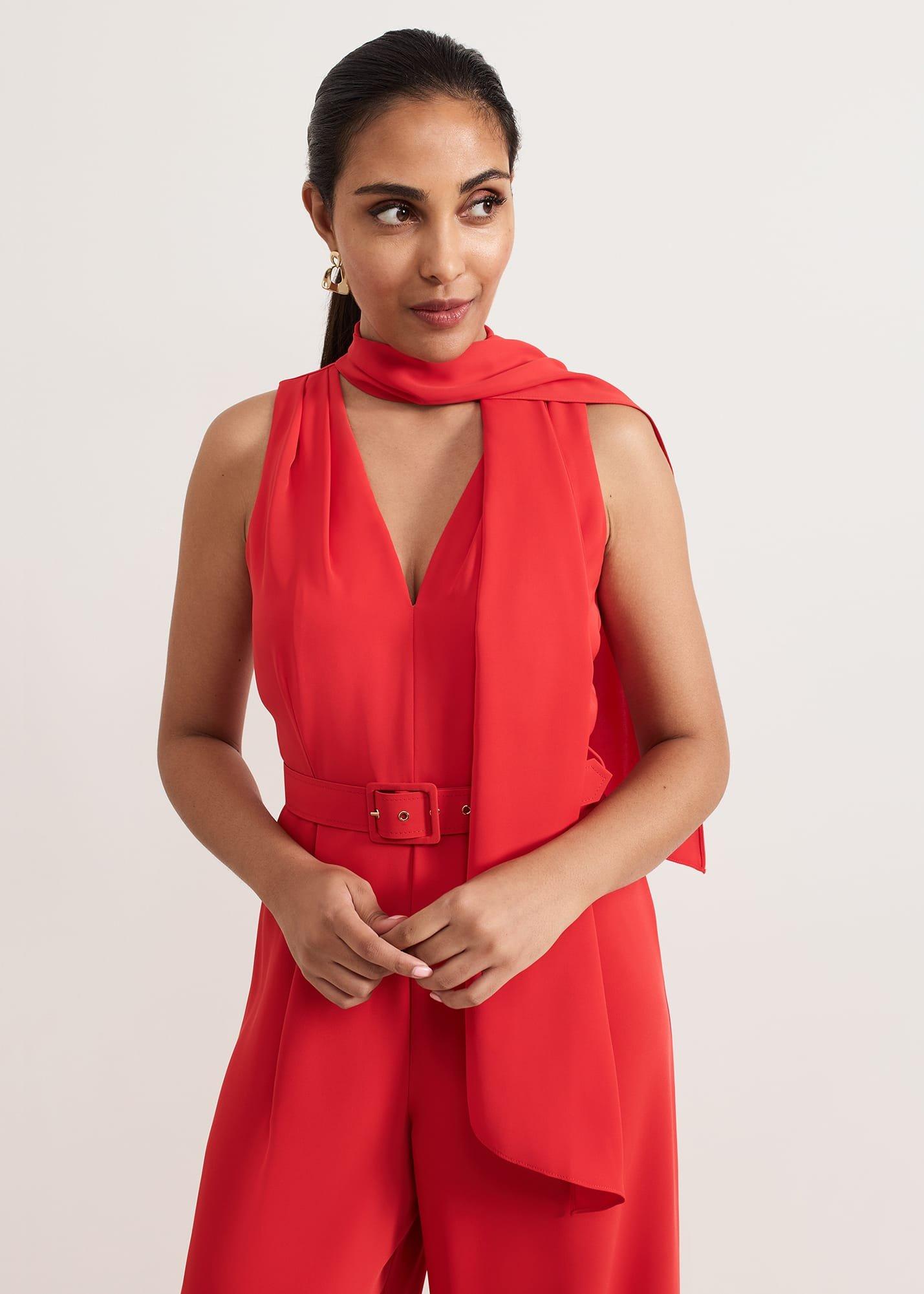 ${product-id}-Petite Elika Red Jumpsuit-Red-${view-type}