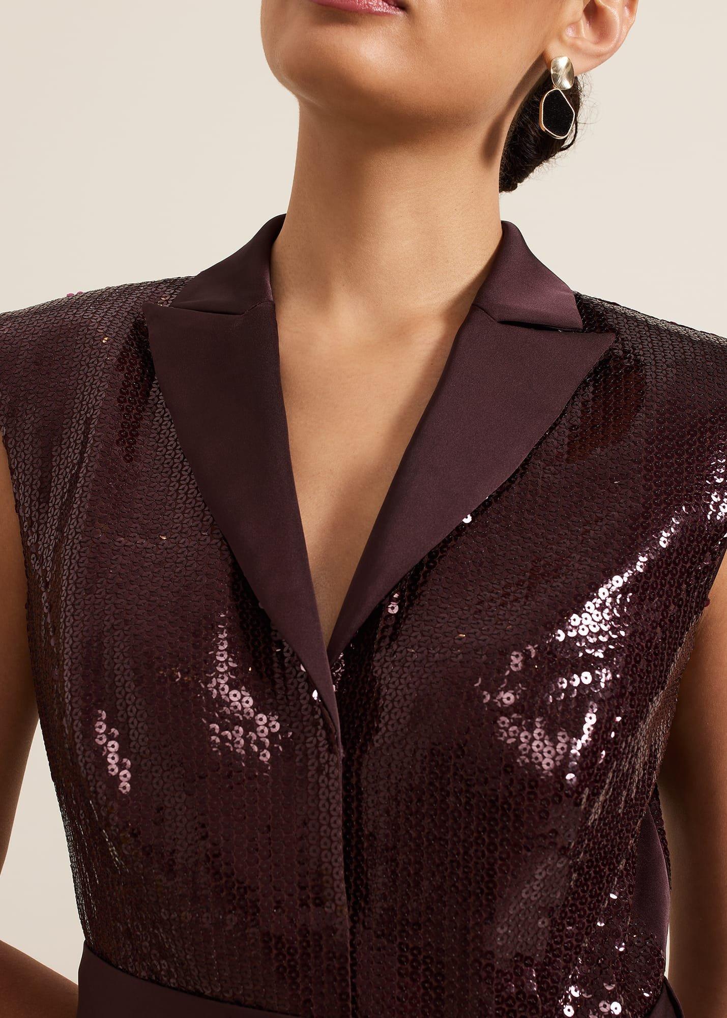 Ivey Burgundy Sequin Jumpsuit