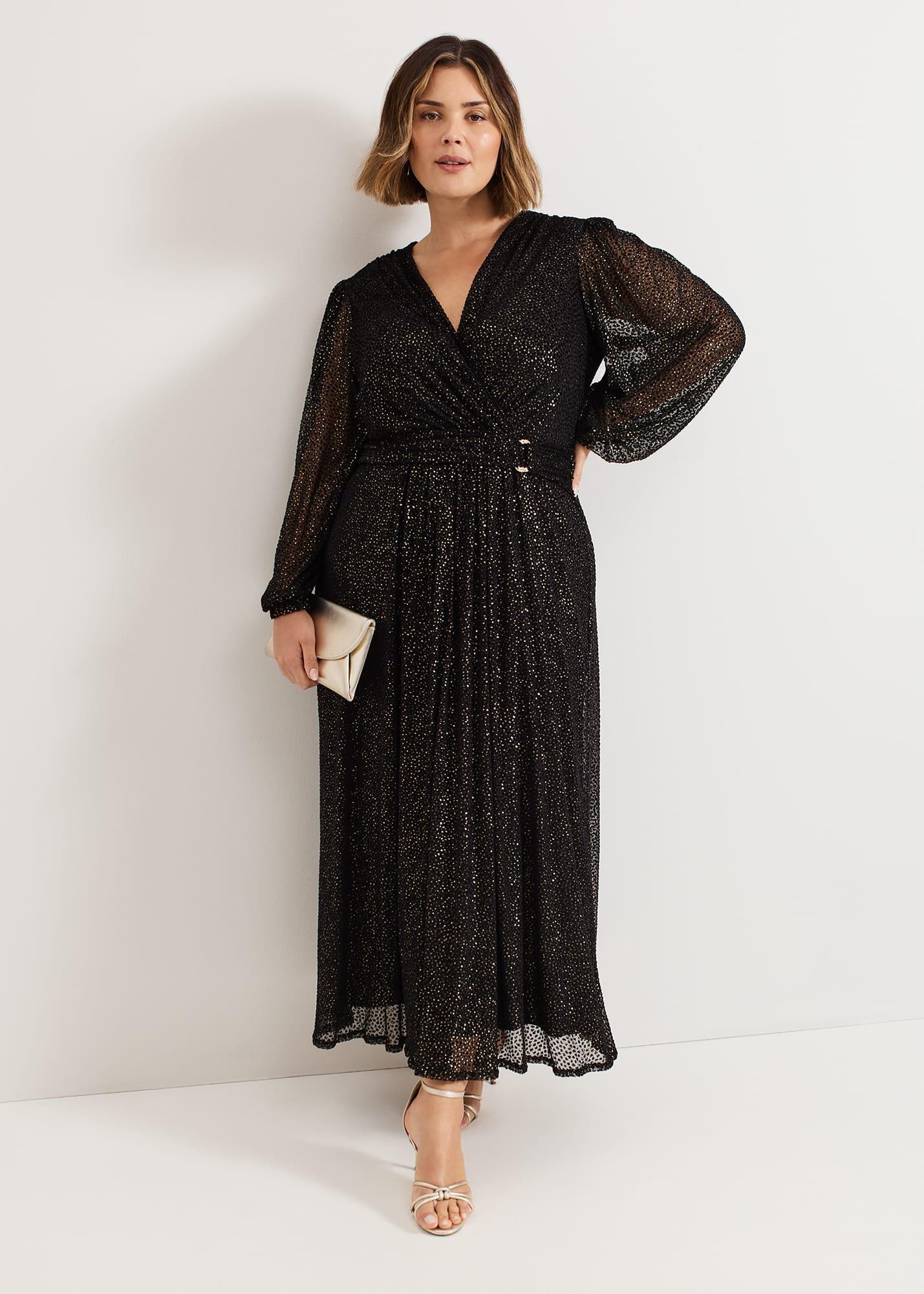 Emre Shimmer Burnout Midi Dress