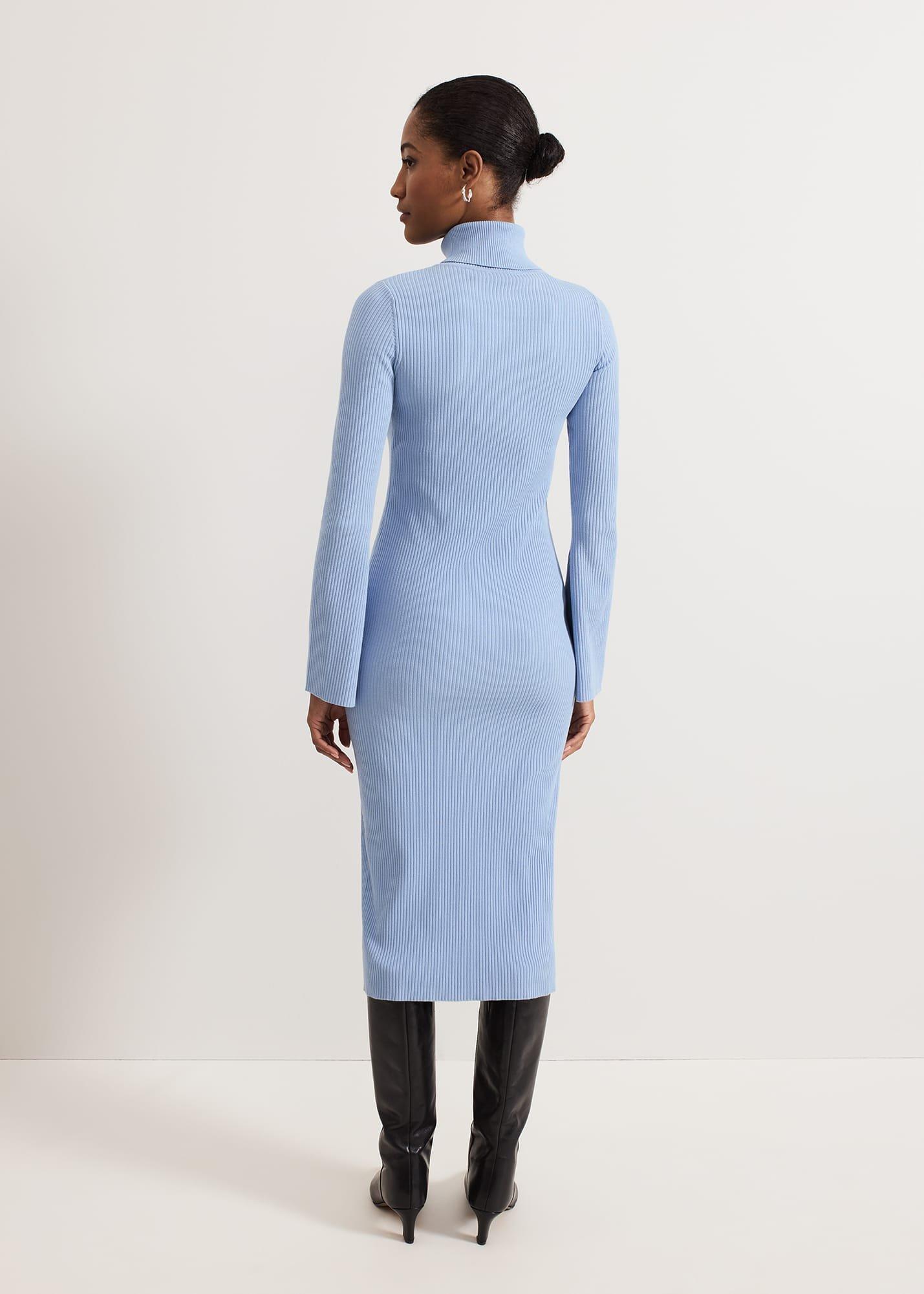 Kylie Blue Roll Neck Dress