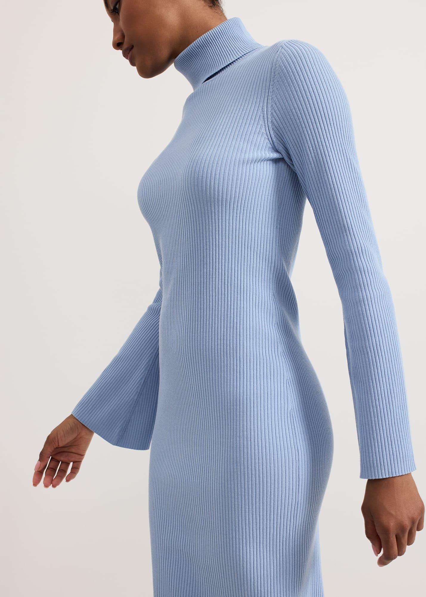 Kylie Blue Roll Neck Dress