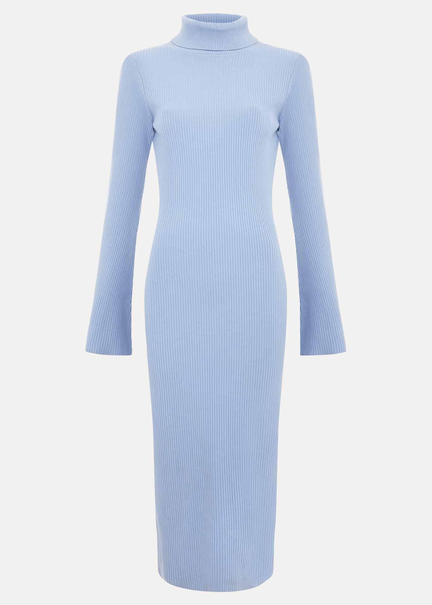 Kylie Blue Roll Neck Dress