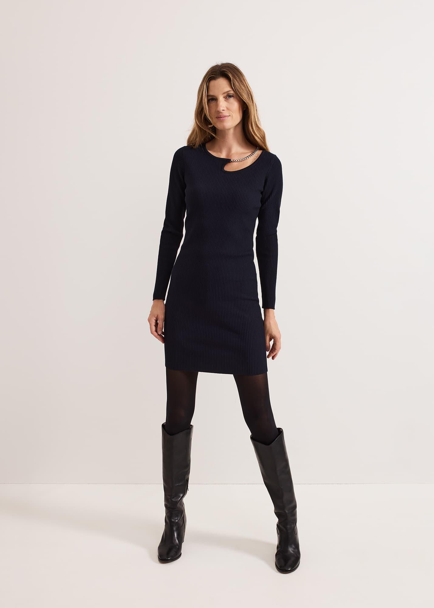 ${product-id}-Nia Necklace Mini Dress-Navy-${view-type}