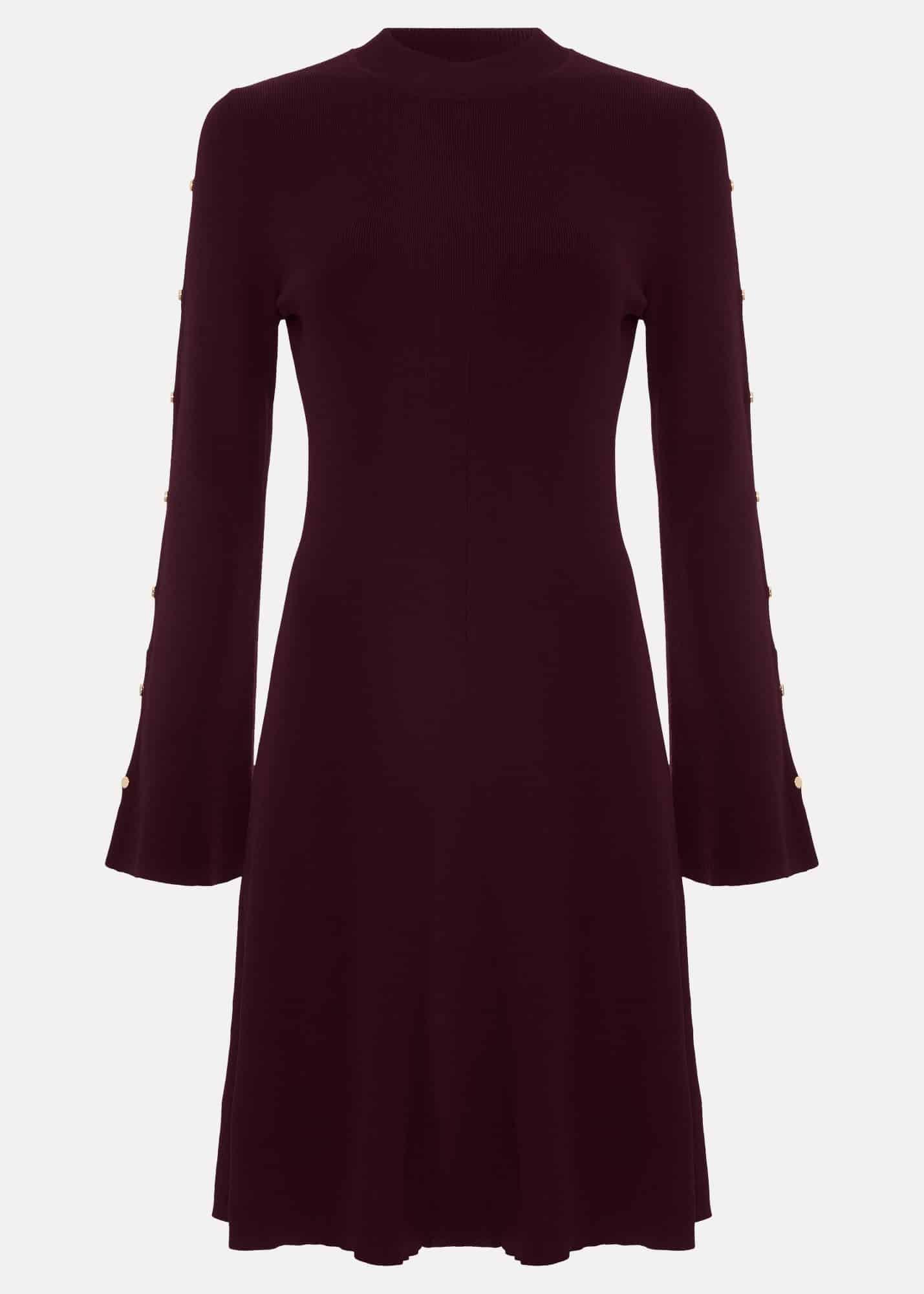 Romy Studd Sleeve Knit Shift Dress