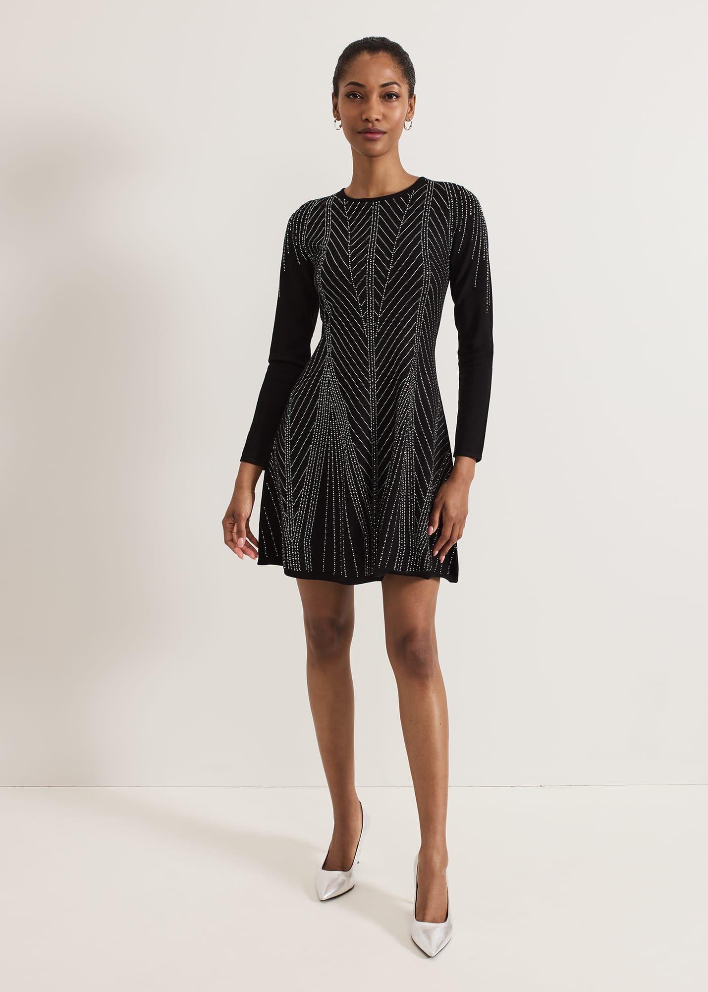 ${product-id}-Lexie Studd Flippy Hem Dress-Black-${view-type}