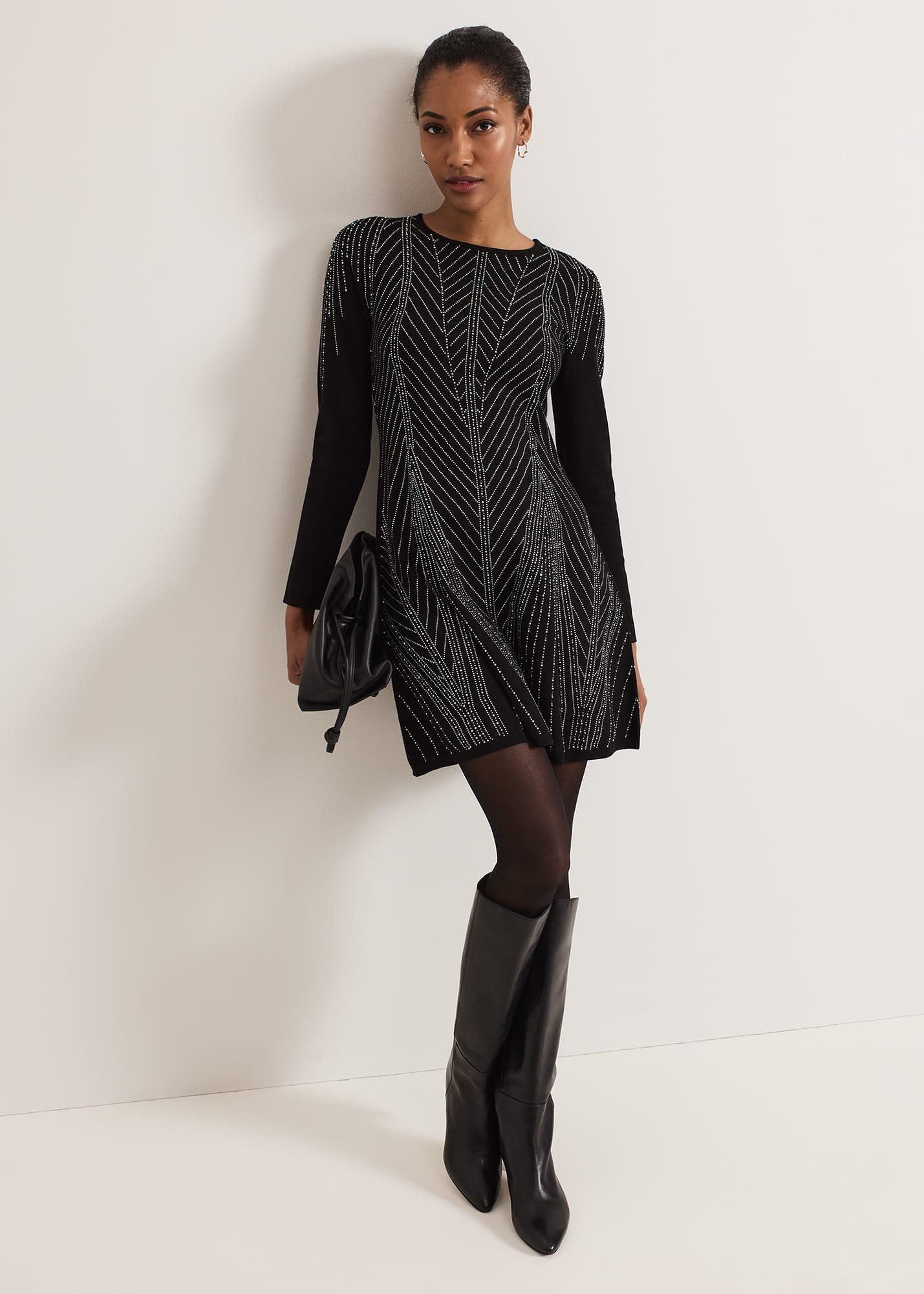 ${product-id}-Lexie Studd Flippy Hem Dress-Black-${view-type}
