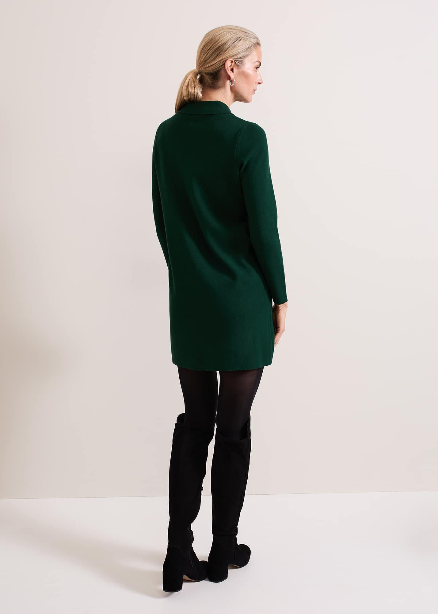 Azealia Fine Knit Collared Tunic Dress