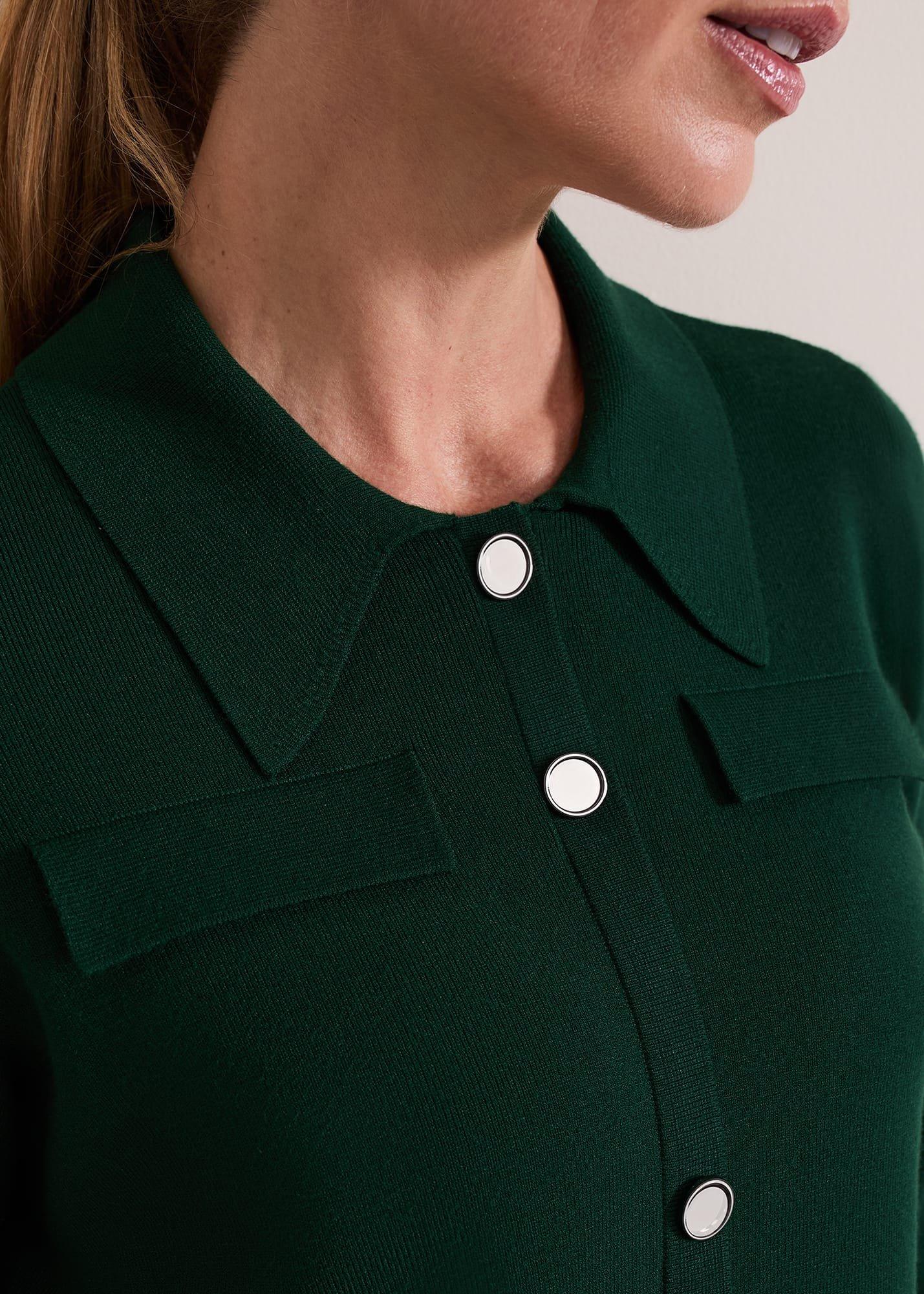 Azealia Fine Knit Collared Tunic Dress