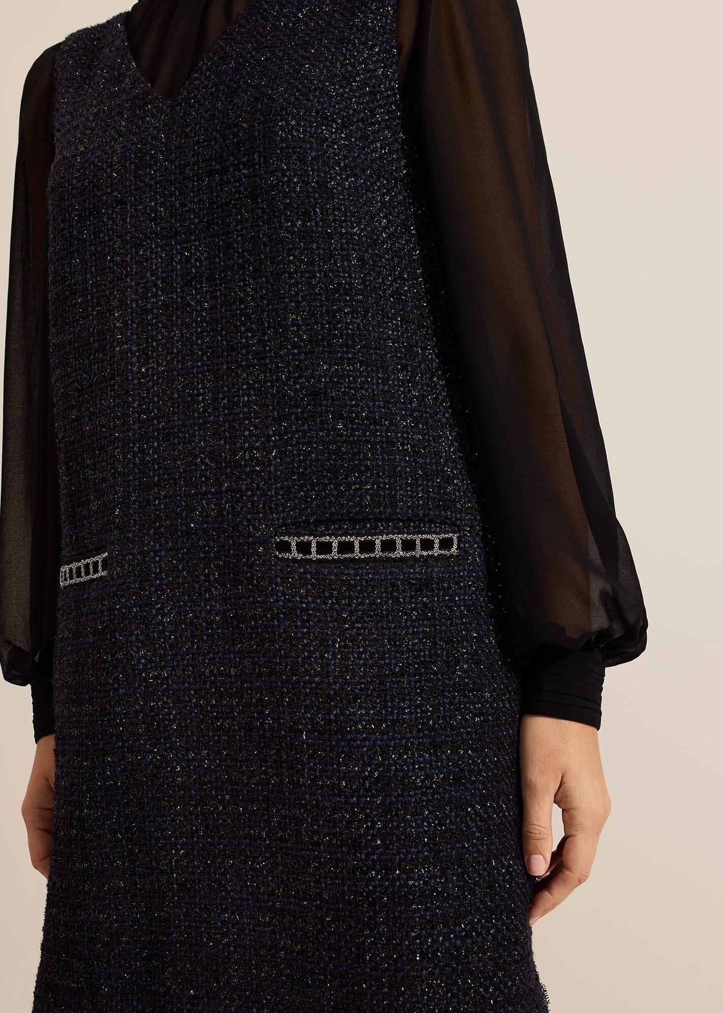 Sabine Navy Tweed Dress