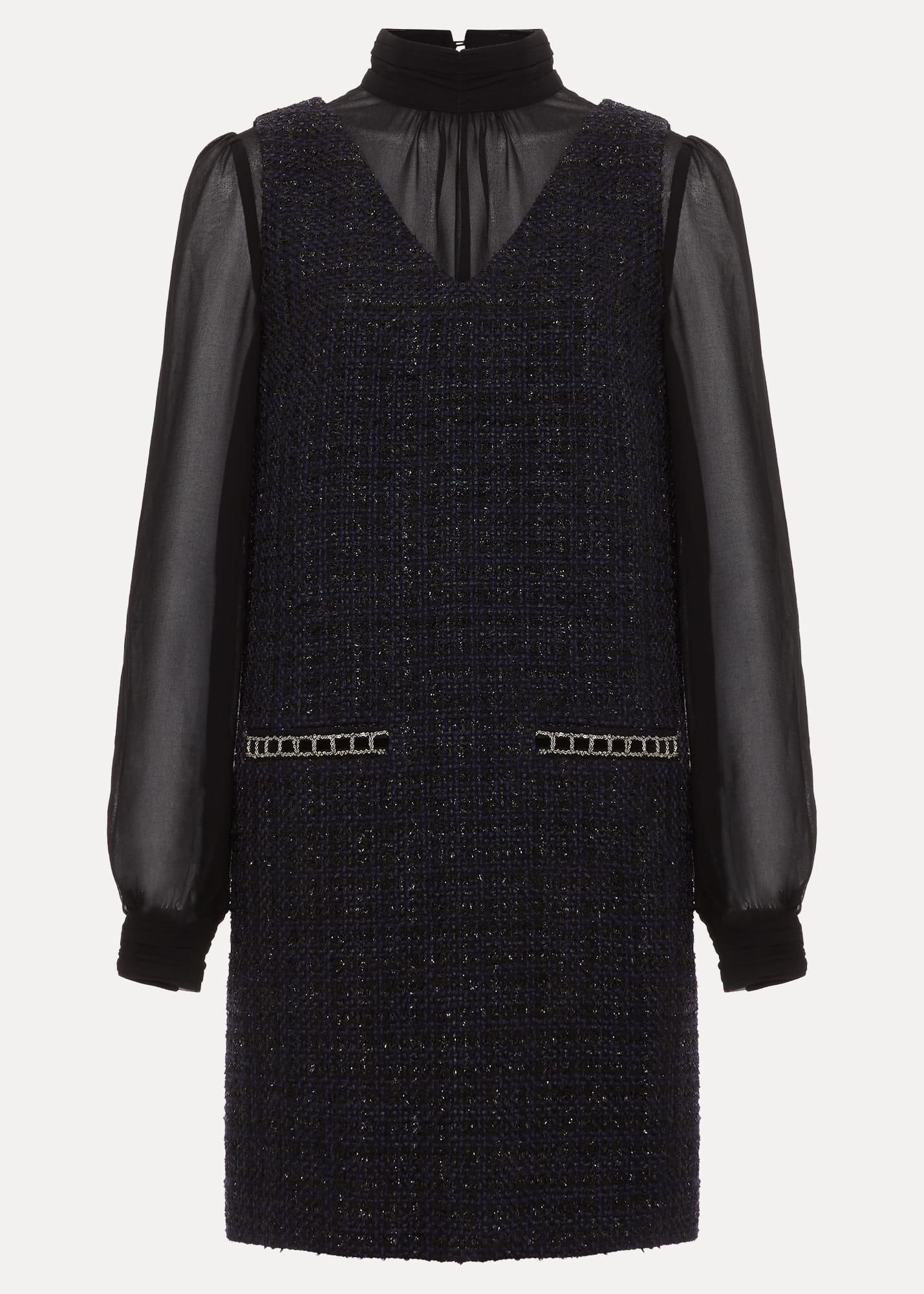 Sabine Navy Tweed Dress