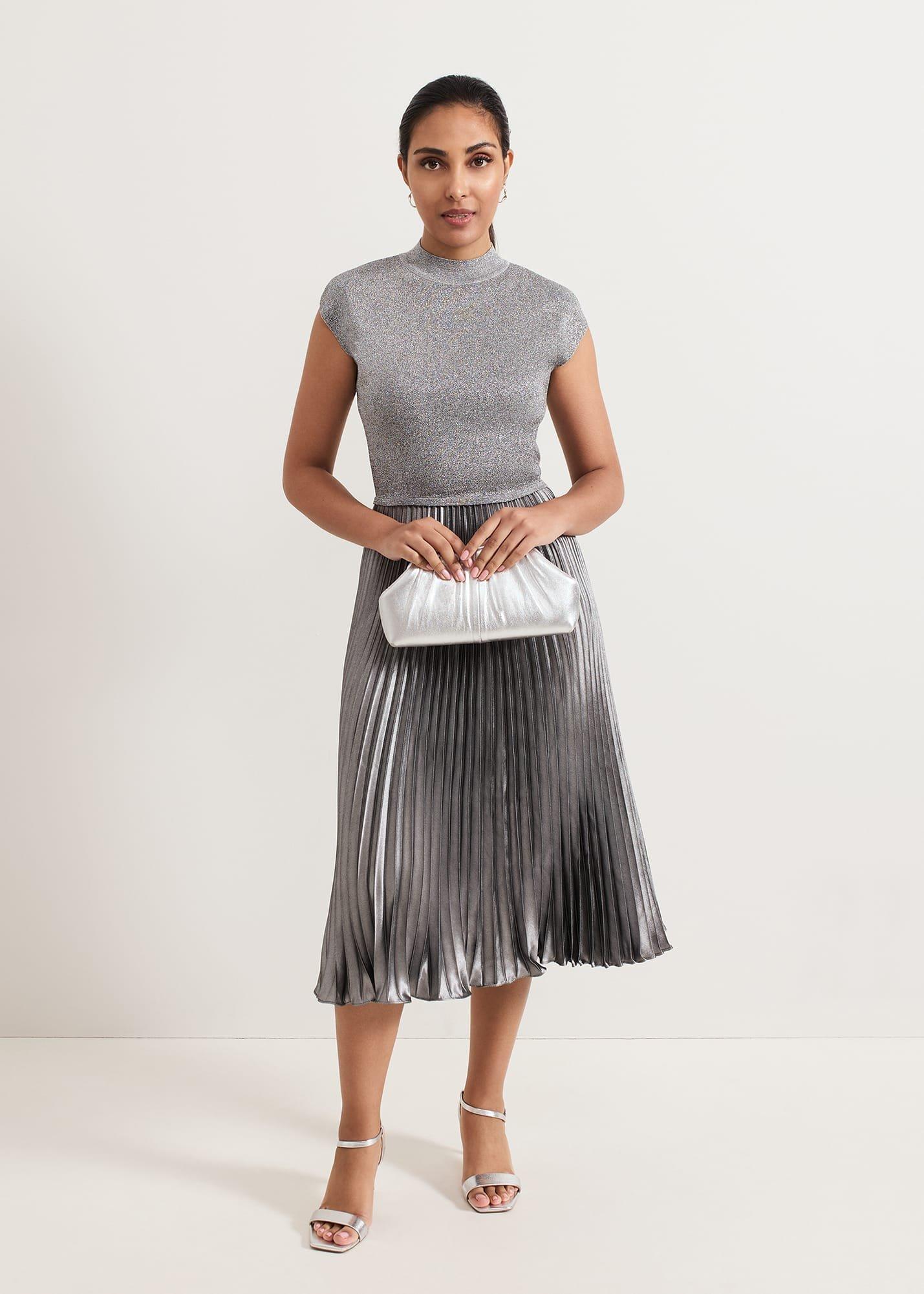 Petite Jayla Metallic Knit Dress