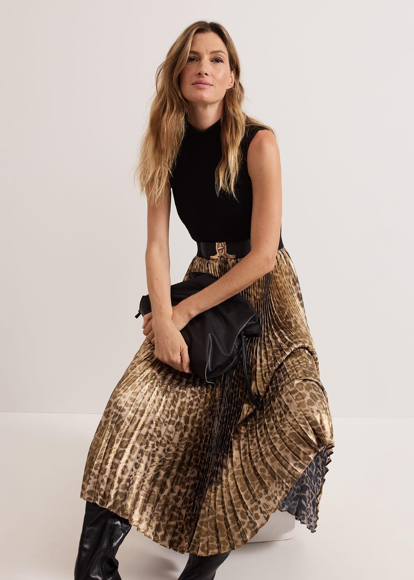 ${product-id}-Meloni Jersey Leopard Pleat Midi Dress-Black Multi-${view-type}