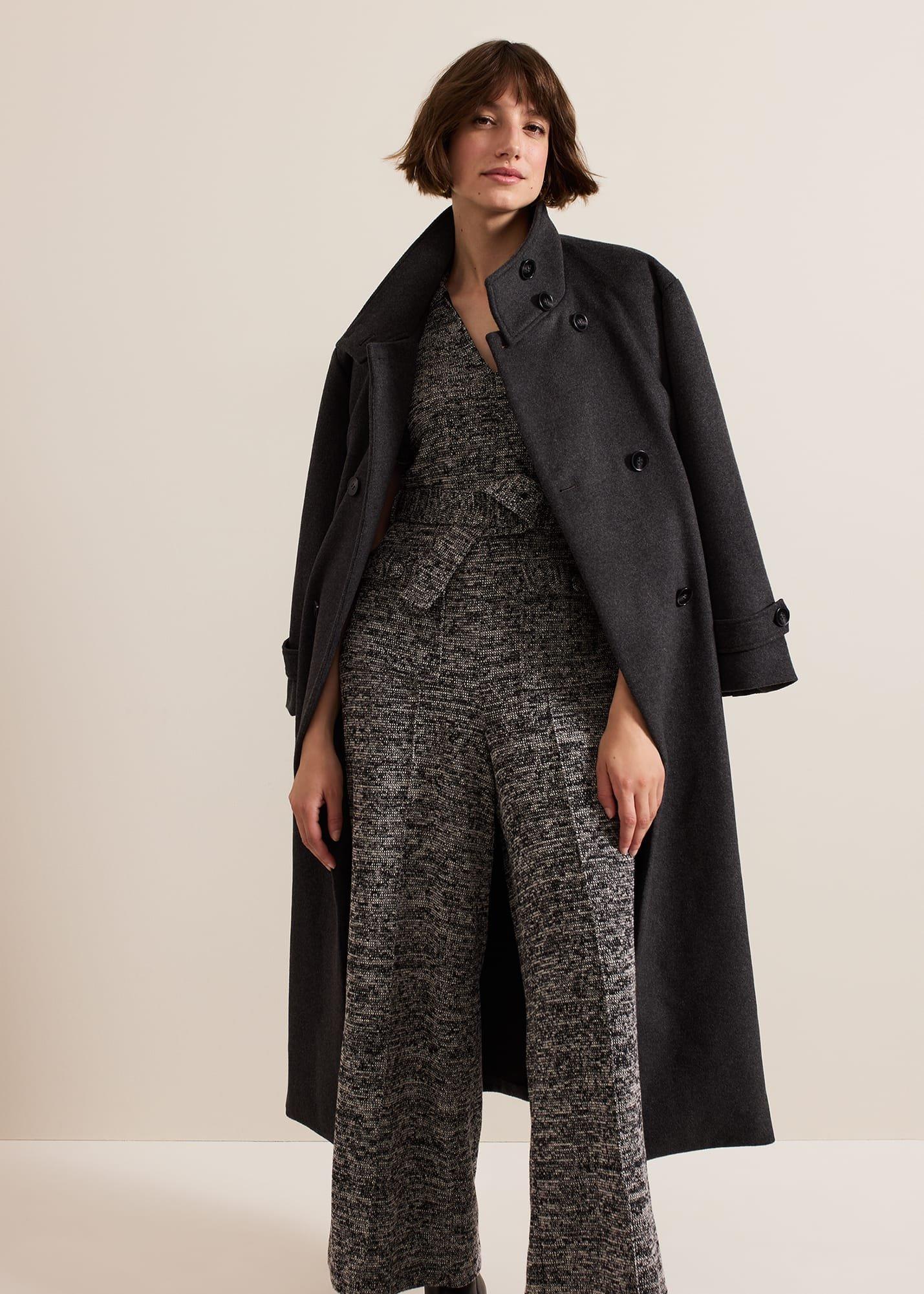 Lavinia Grey Tweed Wide Leg Jumpsuit | Phase Eight UK |
