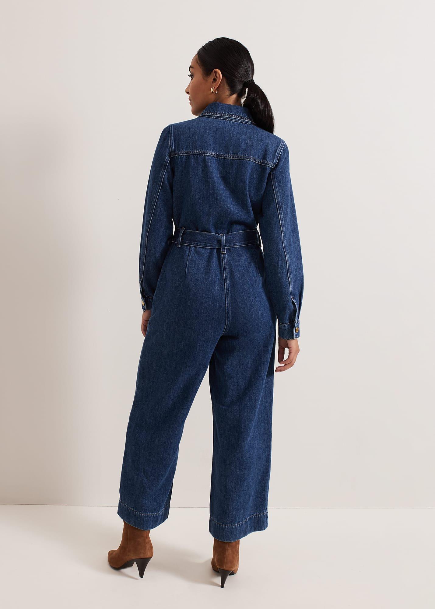 Petite Avalon Denim Utility Jumpsuit