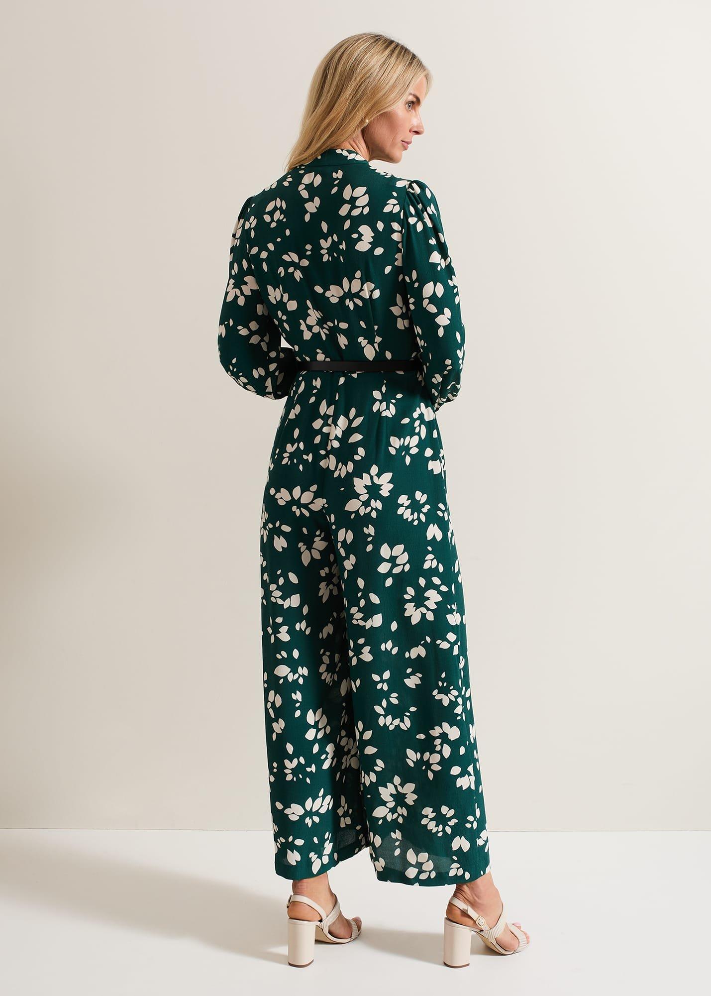 Micaela Green Twist Neck Jumpsuit