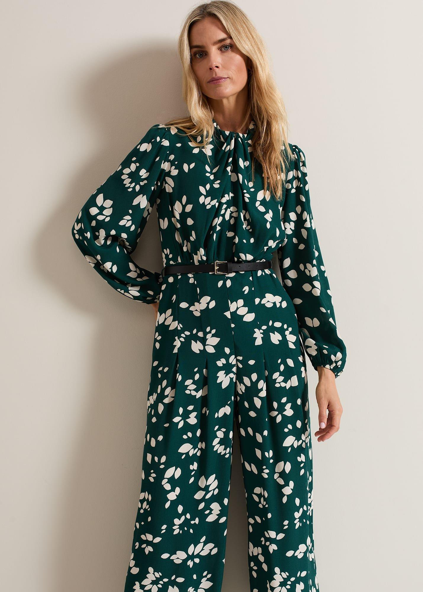 Micaela Green Twist Neck Jumpsuit