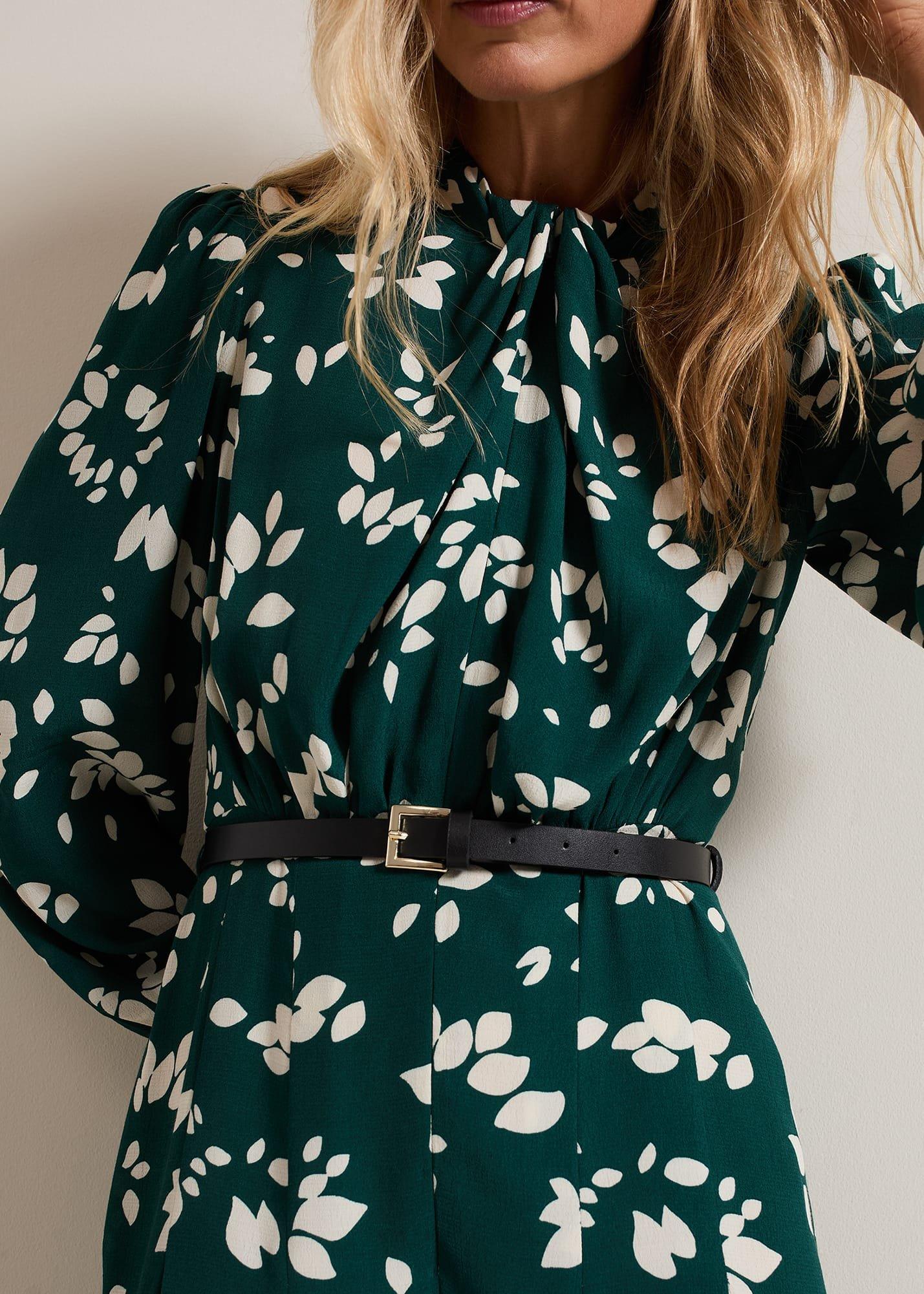 Micaela Green Twist Neck Jumpsuit