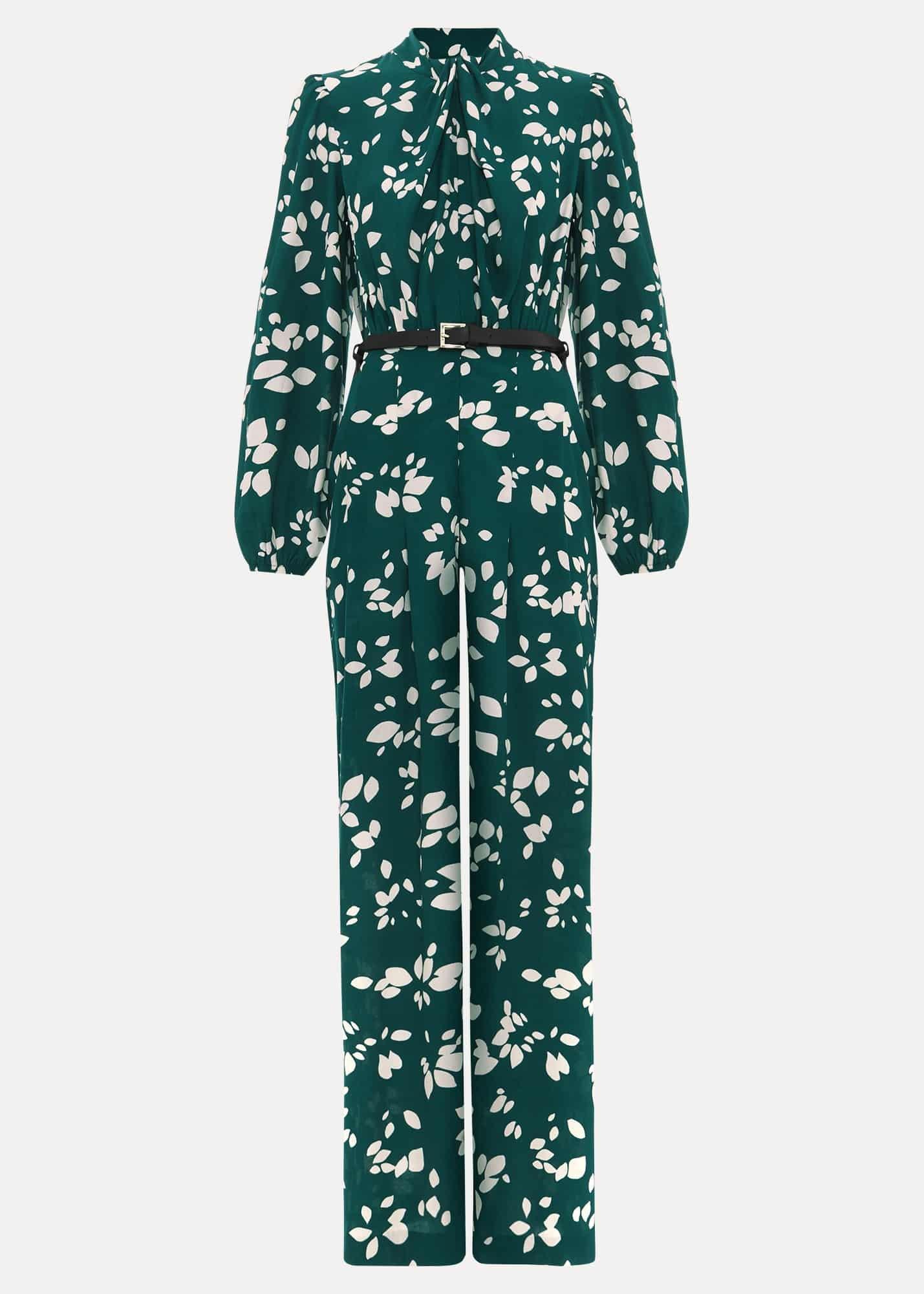 Micaela Green Twist Neck Jumpsuit