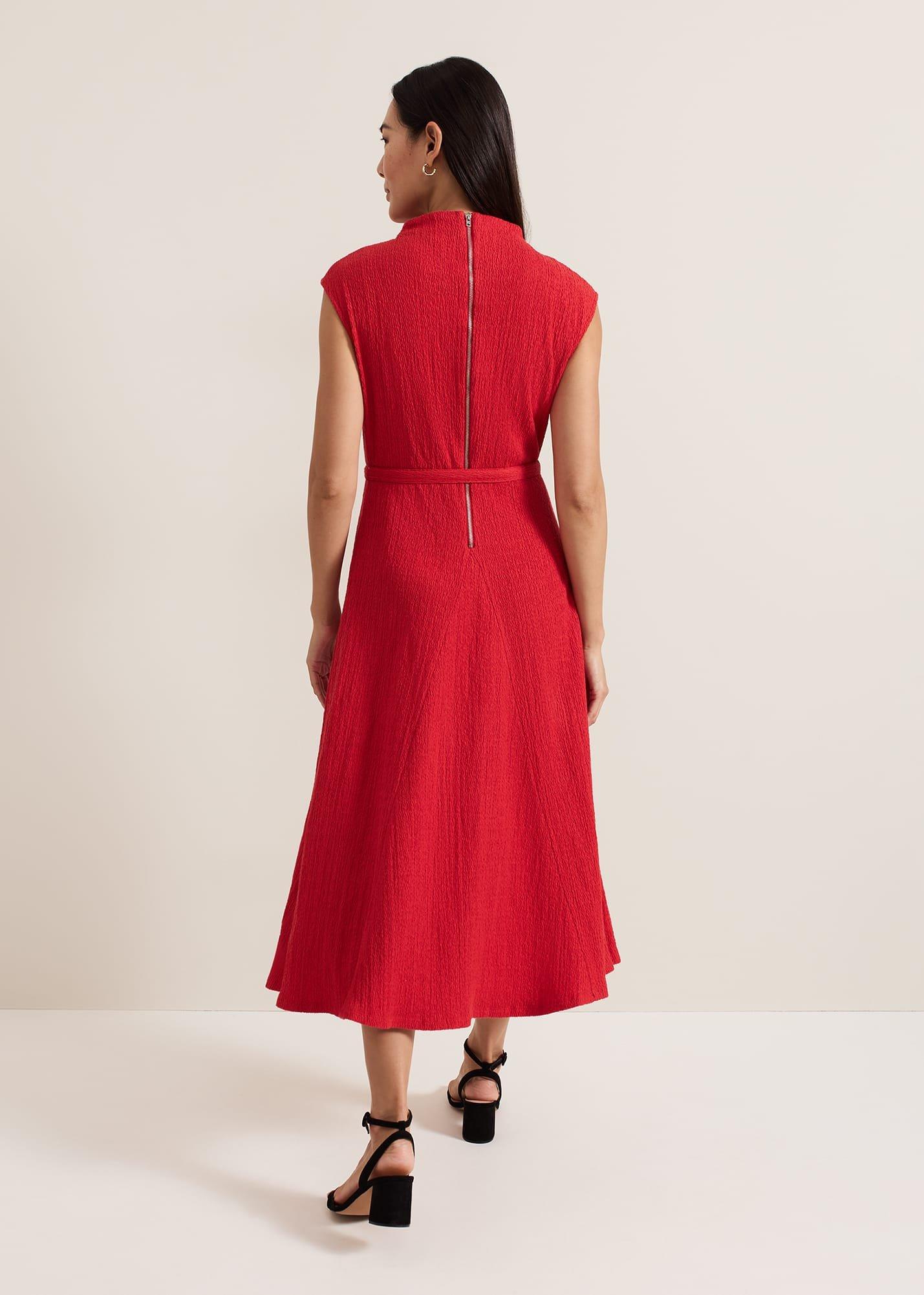Ofelia Red Jersey Textured Dress