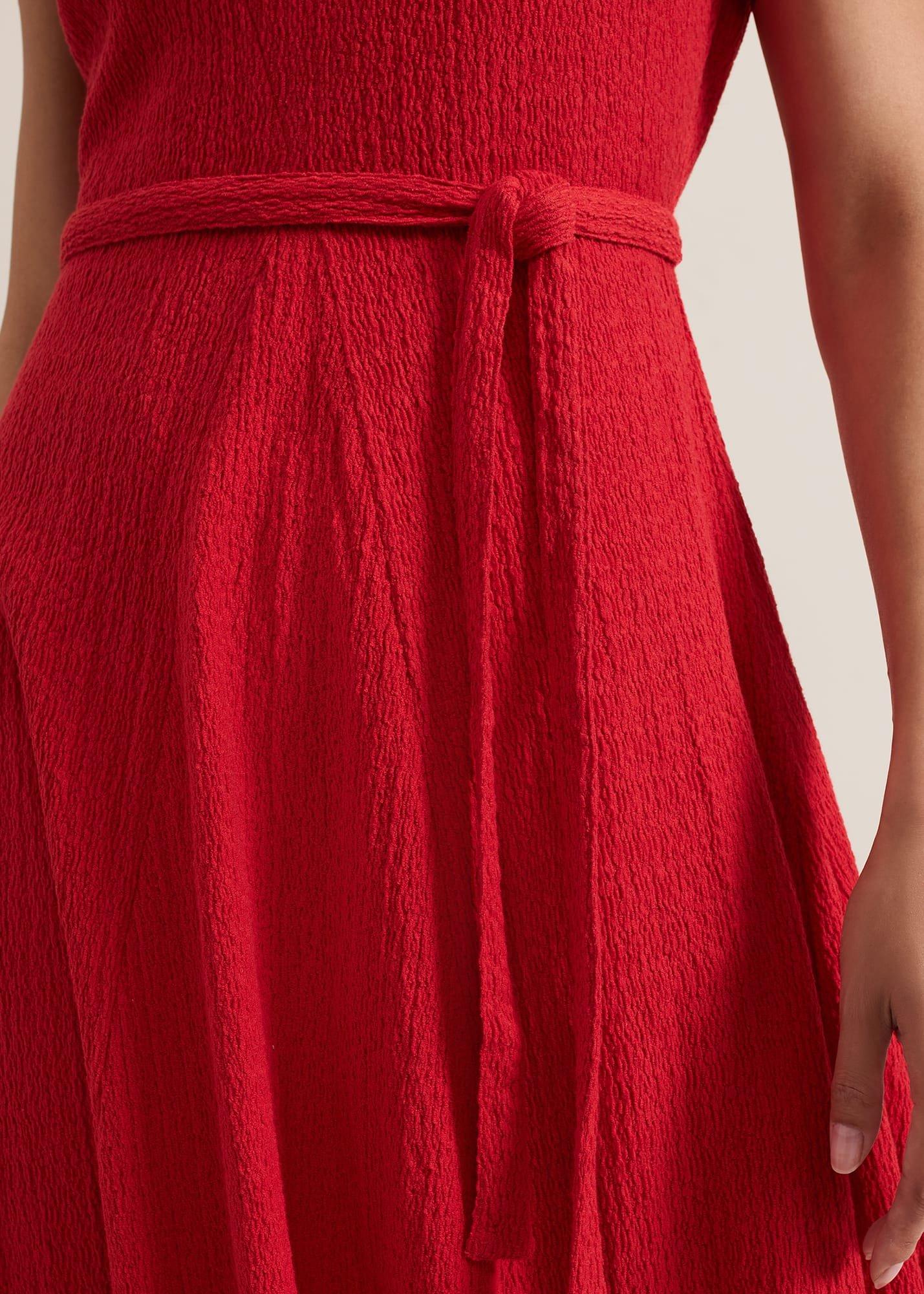 Ofelia Red Jersey Textured Dress