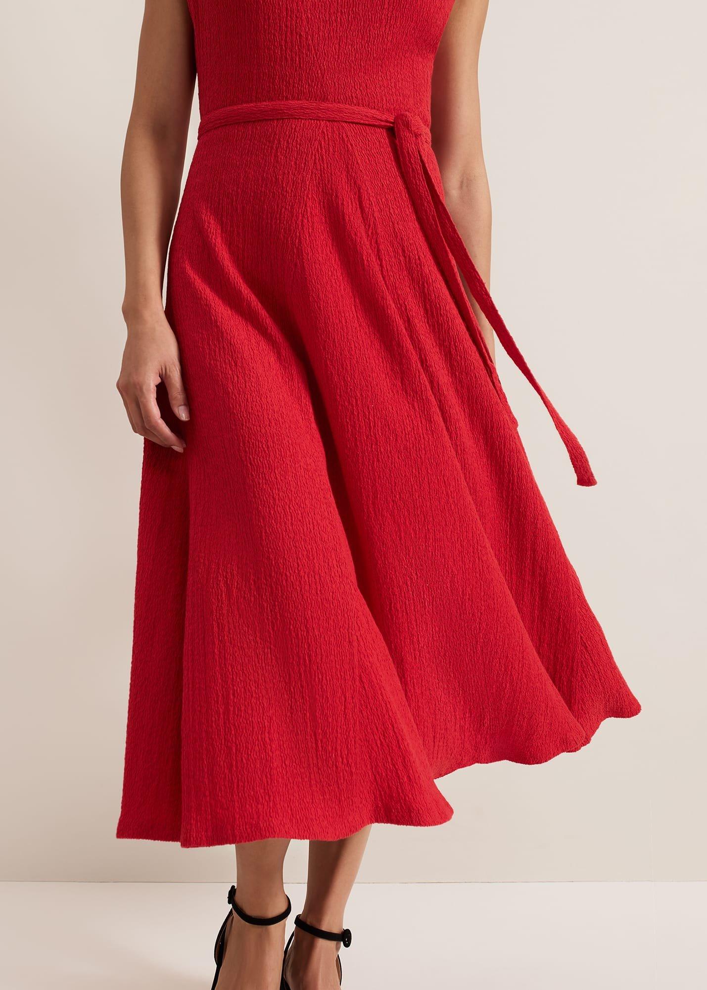 Ofelia Red Jersey Textured Dress