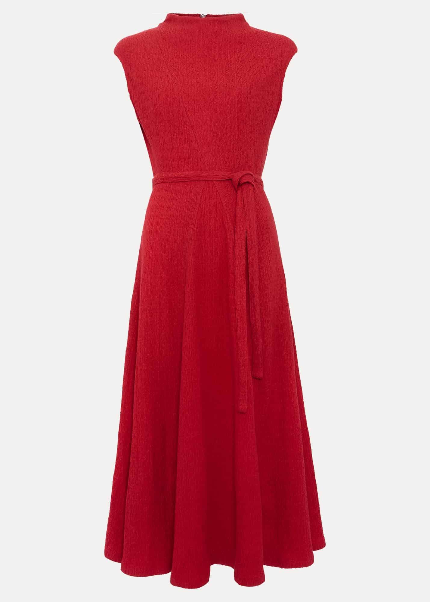 Ofelia Red Jersey Textured Dress