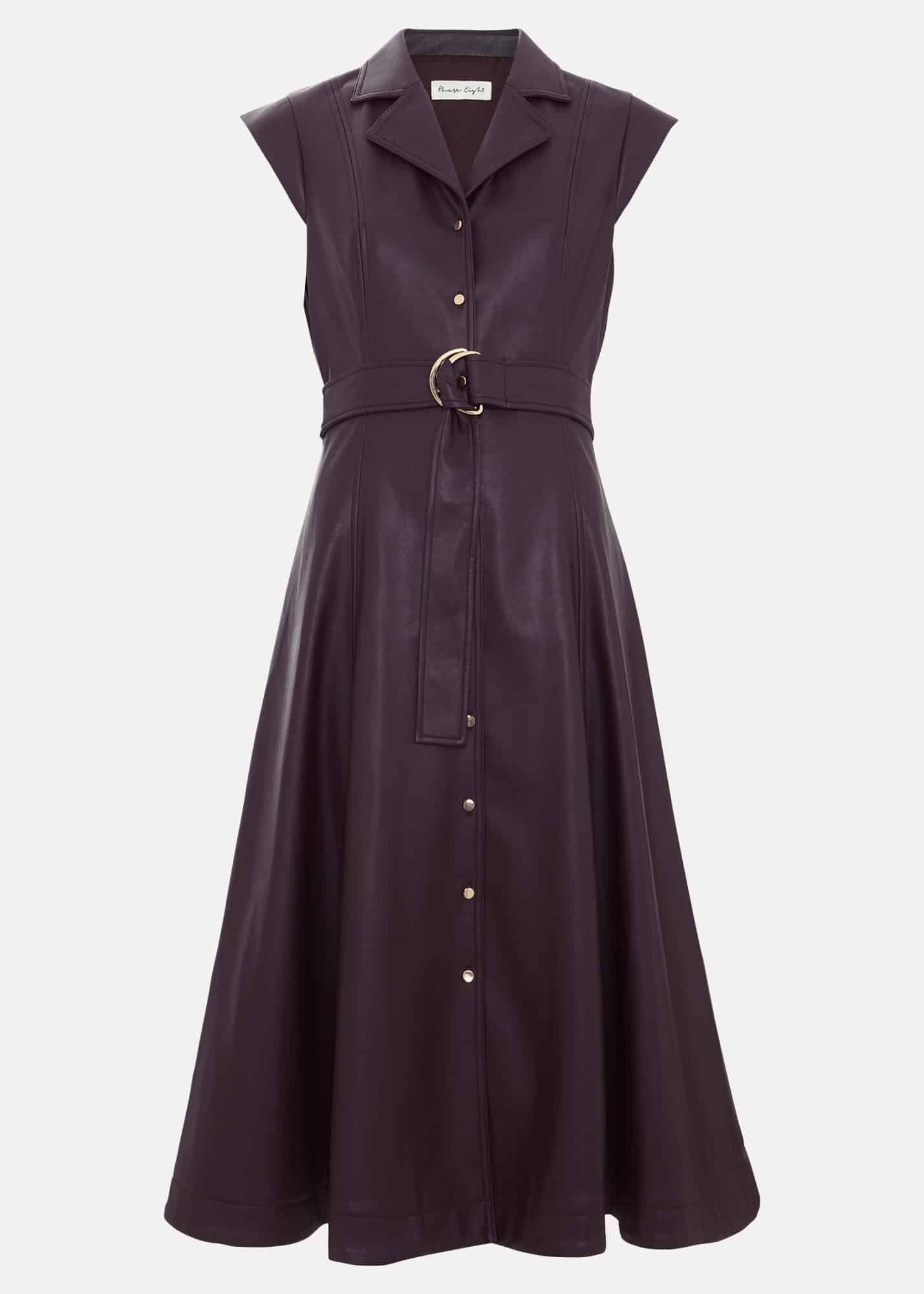 princess polly baby blue dress Ellie Burgundy Faux Leather Shirt Dress