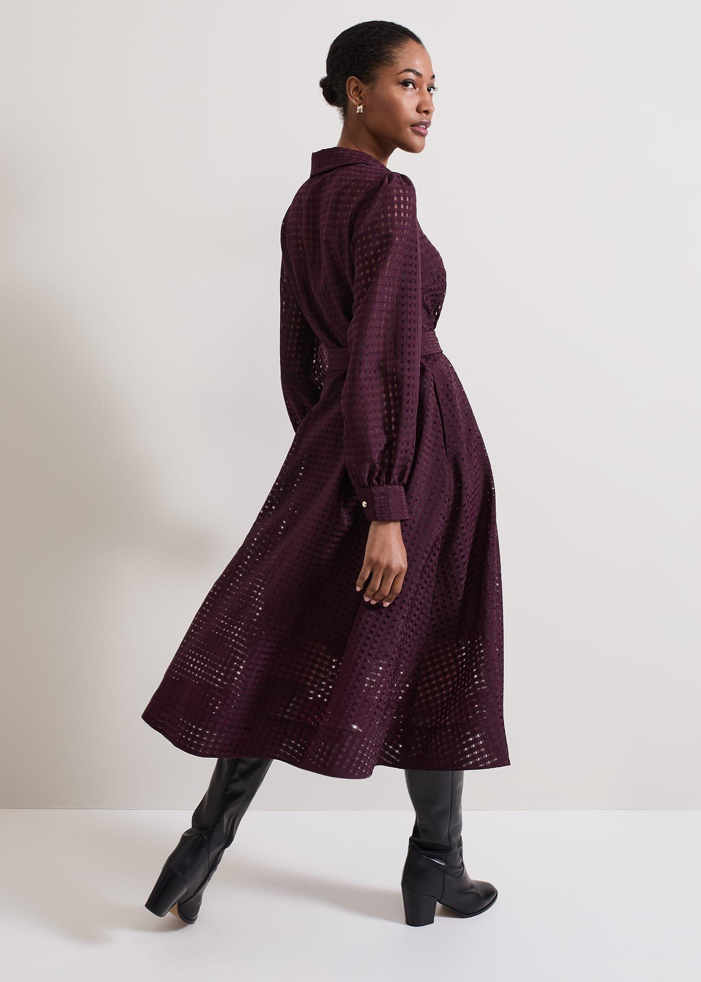 Natalie Burgundy Shirt Dress