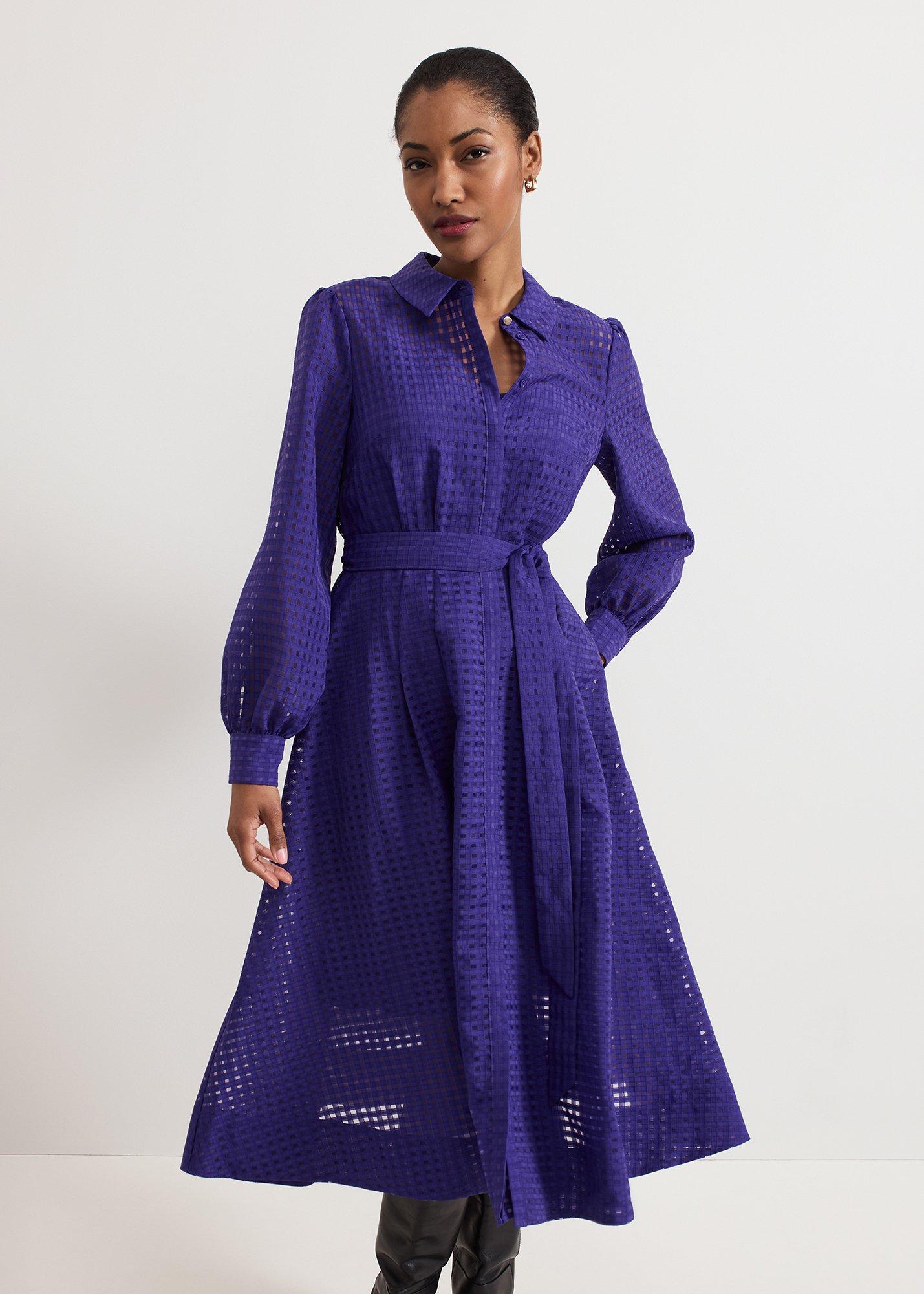 Natalie Purple Shirt Dress