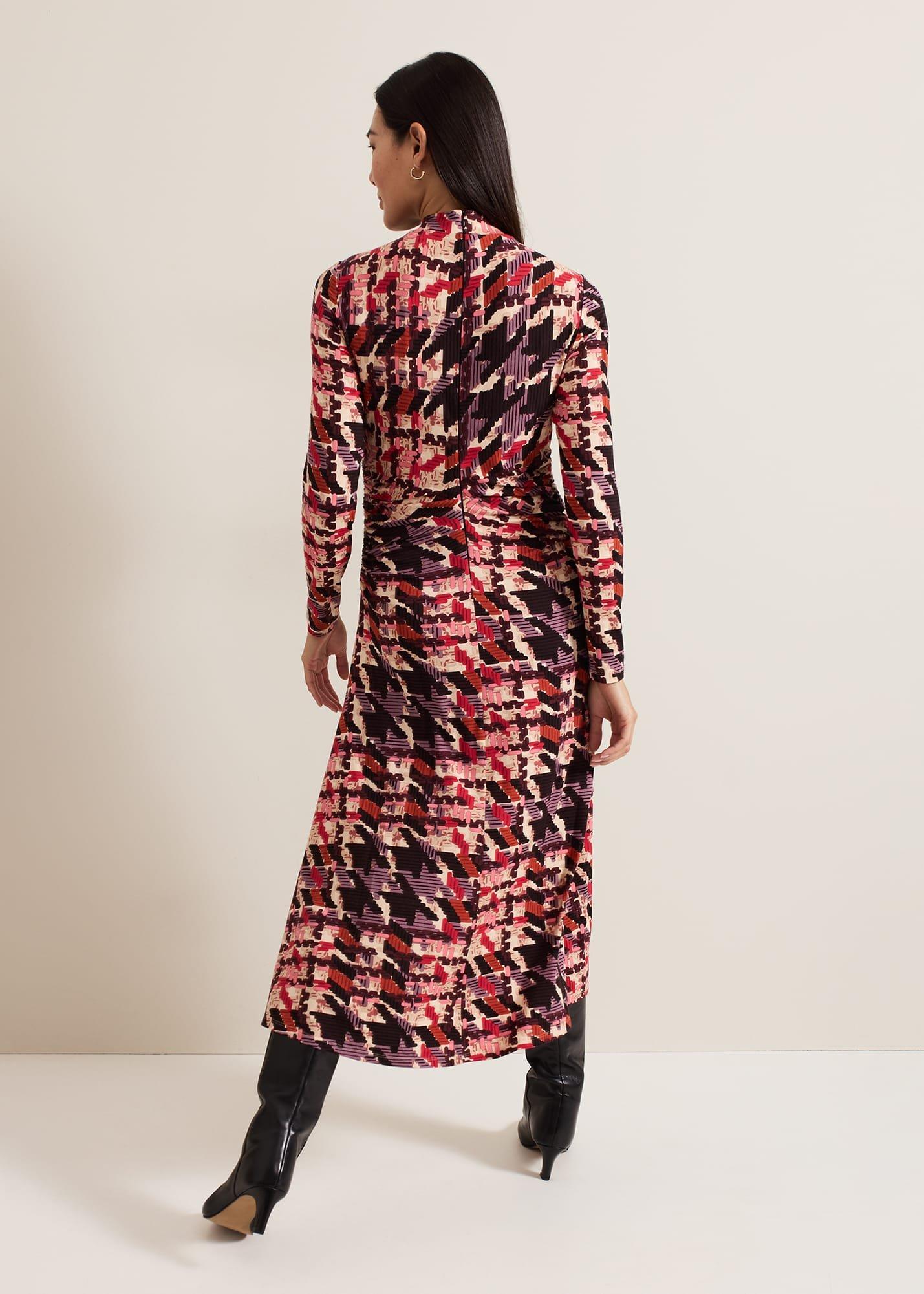 Harrie Dogtooth Colourful Jersey Dress