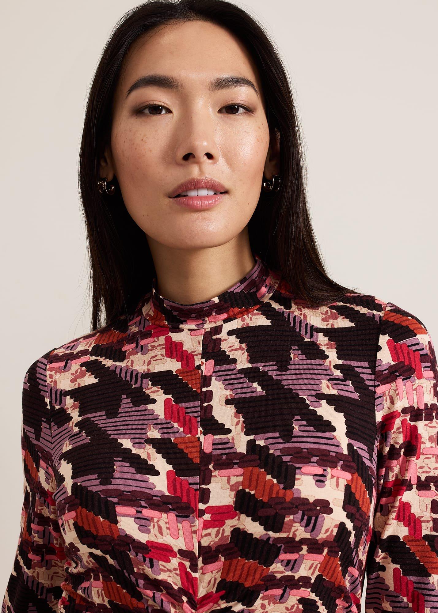 Harrie Dogtooth Colourful Jersey Dress