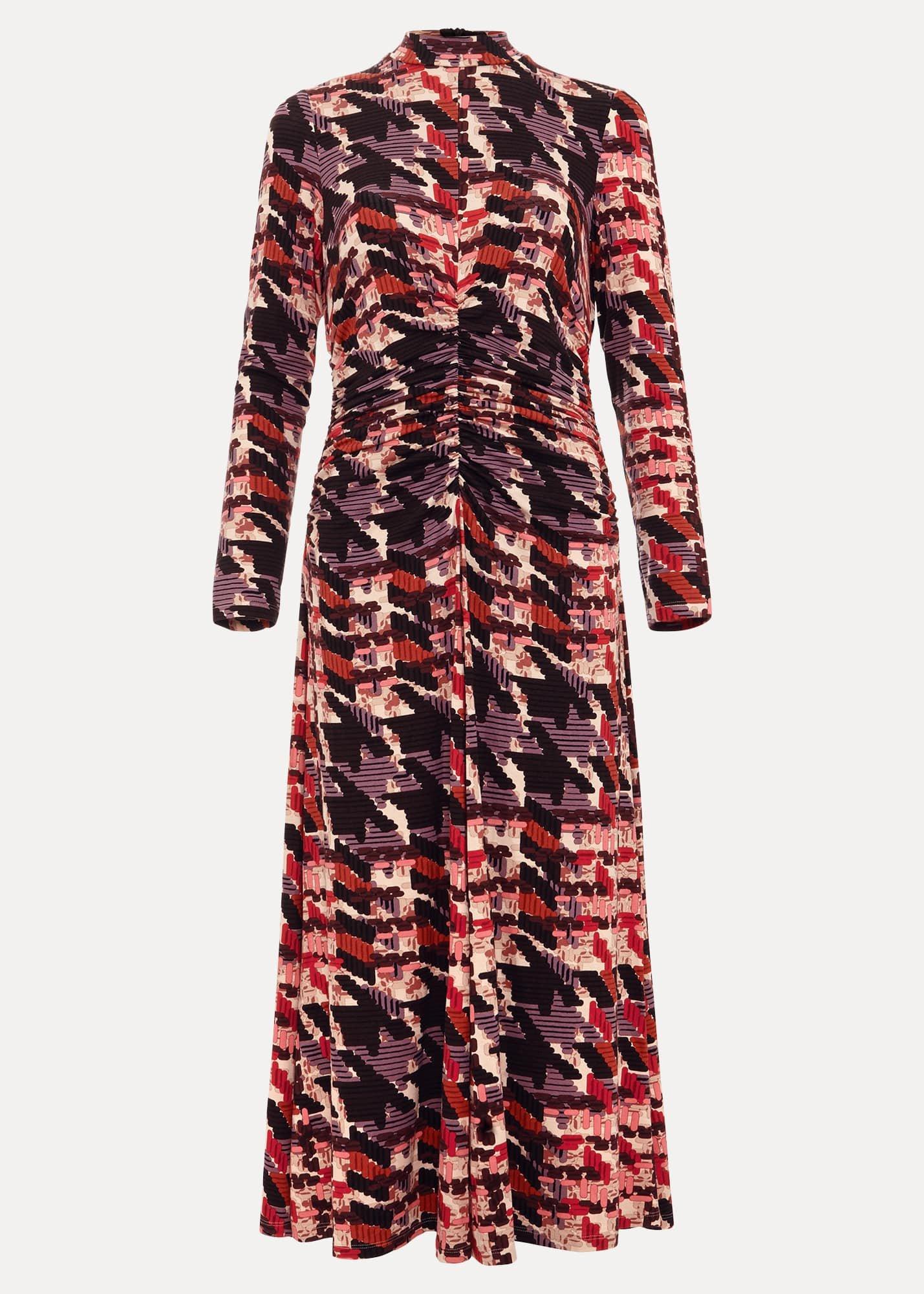 Harrie Dogtooth Colourful Jersey Dress