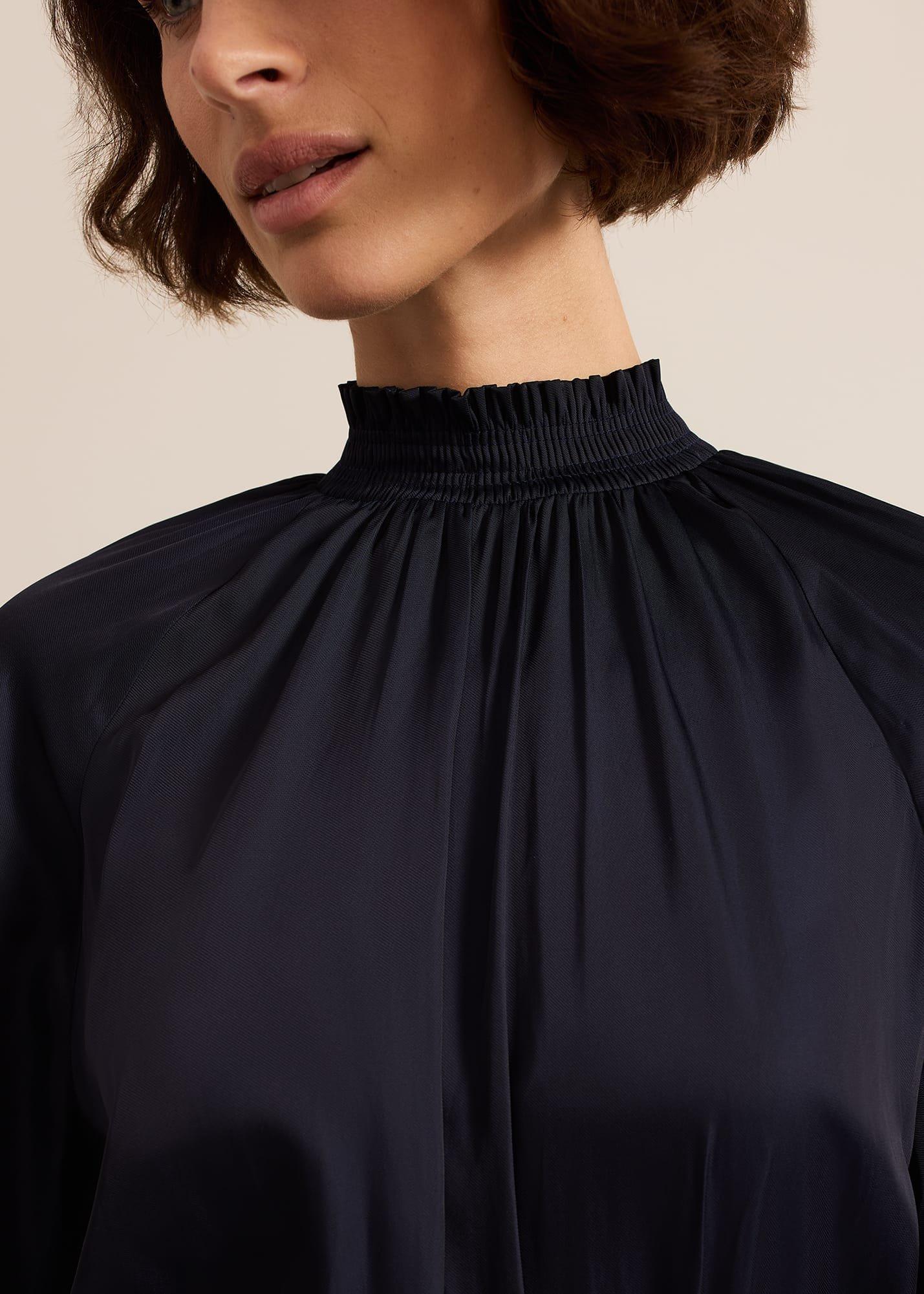 Ornella Navy Satin Dress