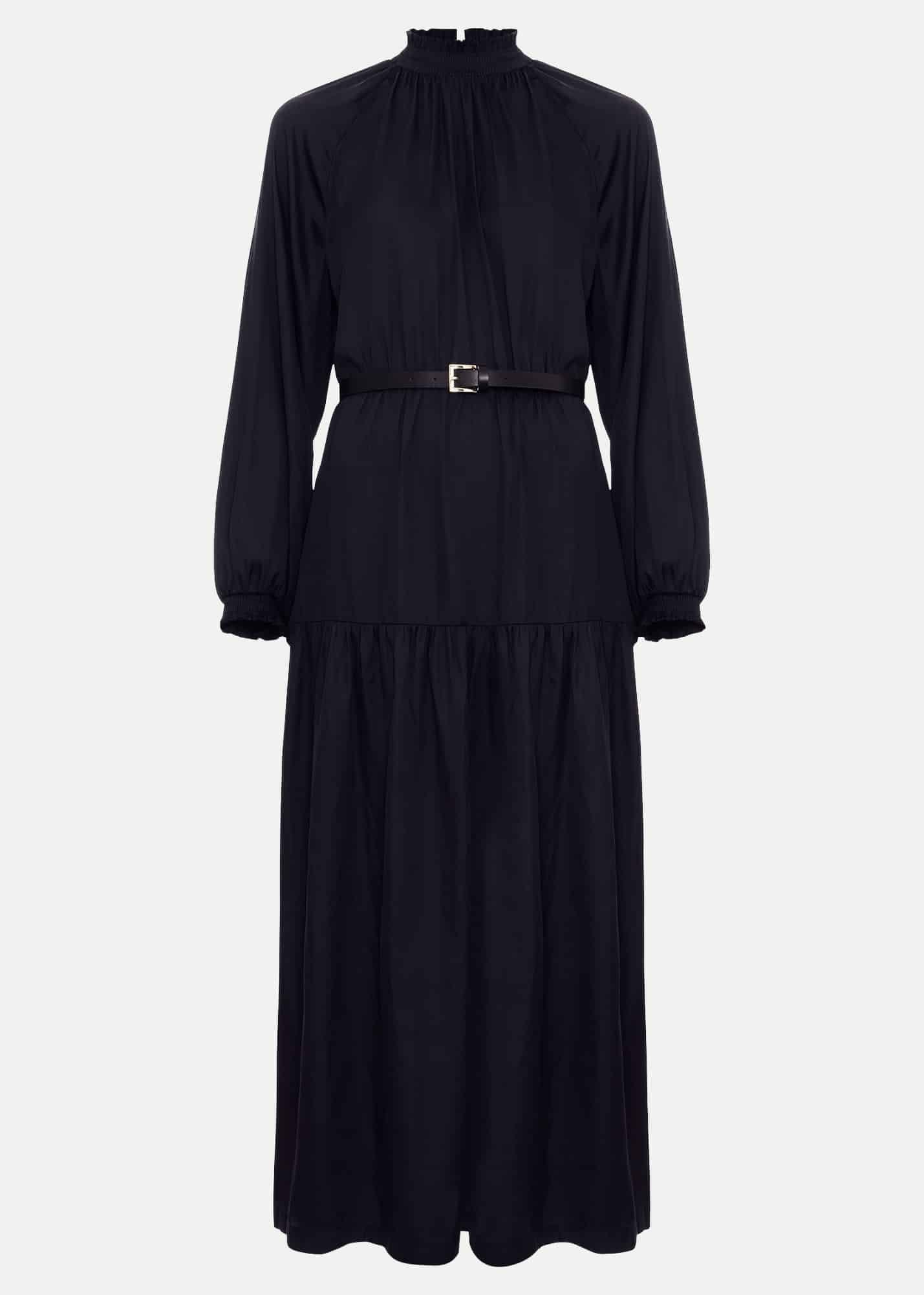 Ornella Navy Satin Dress