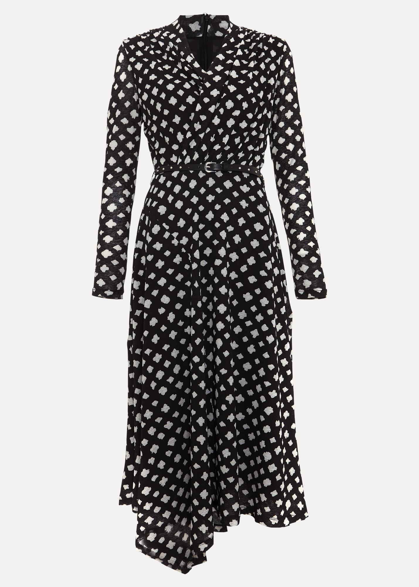 Caitlin Black Printed Mesh Dress