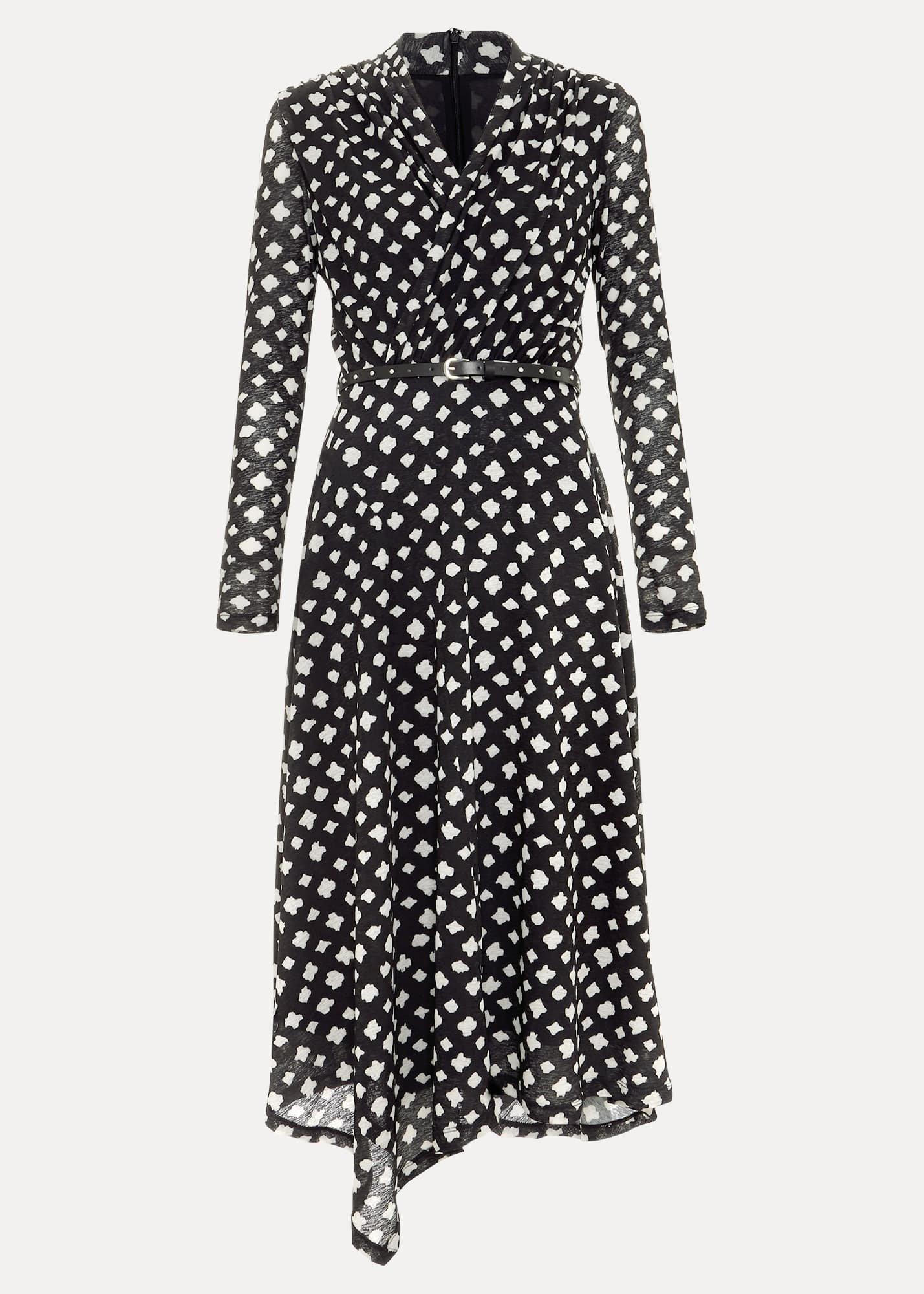 Petite Caitlin Black Printed Mesh Dress