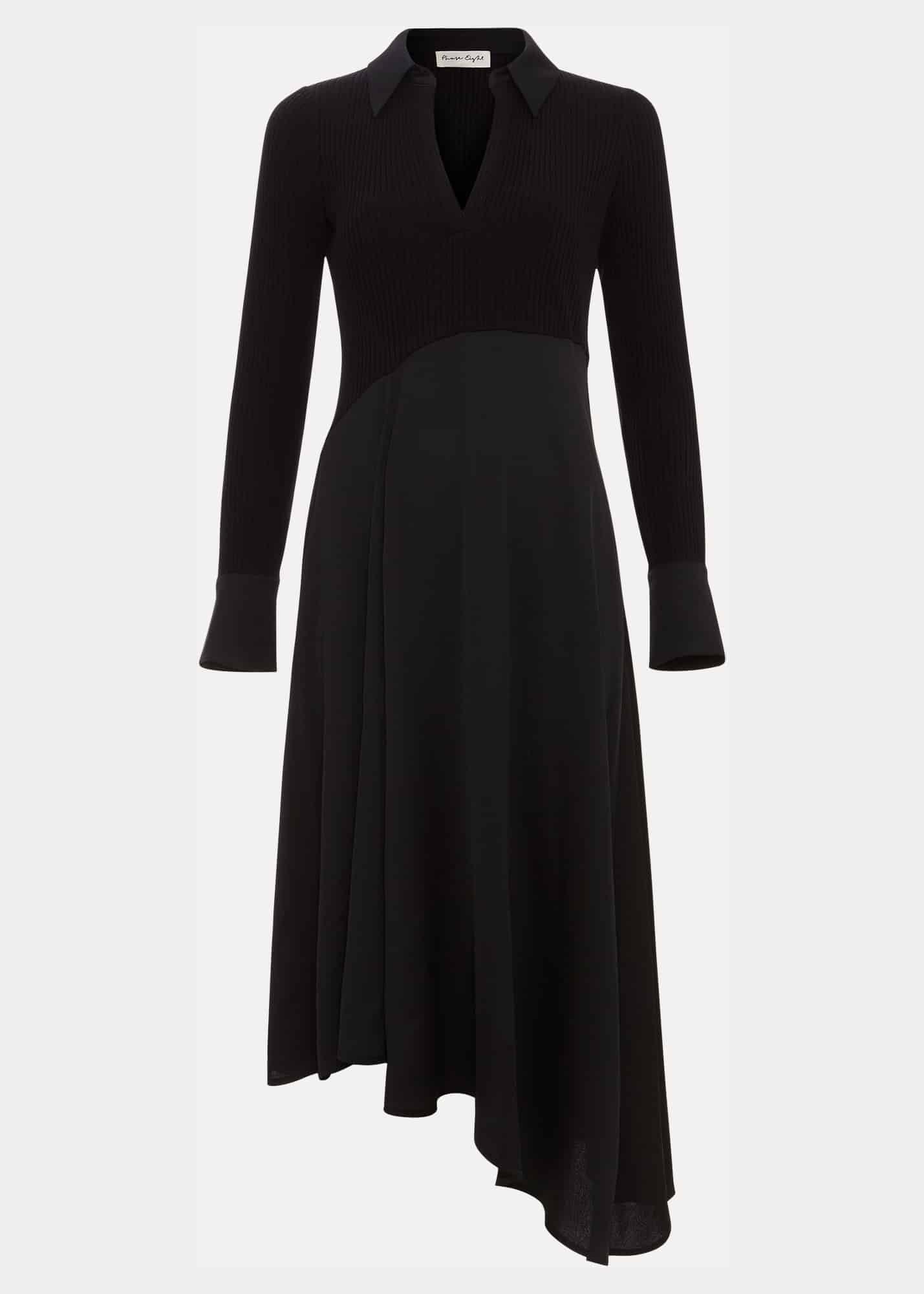 Valeria Black Satin Woven Dress