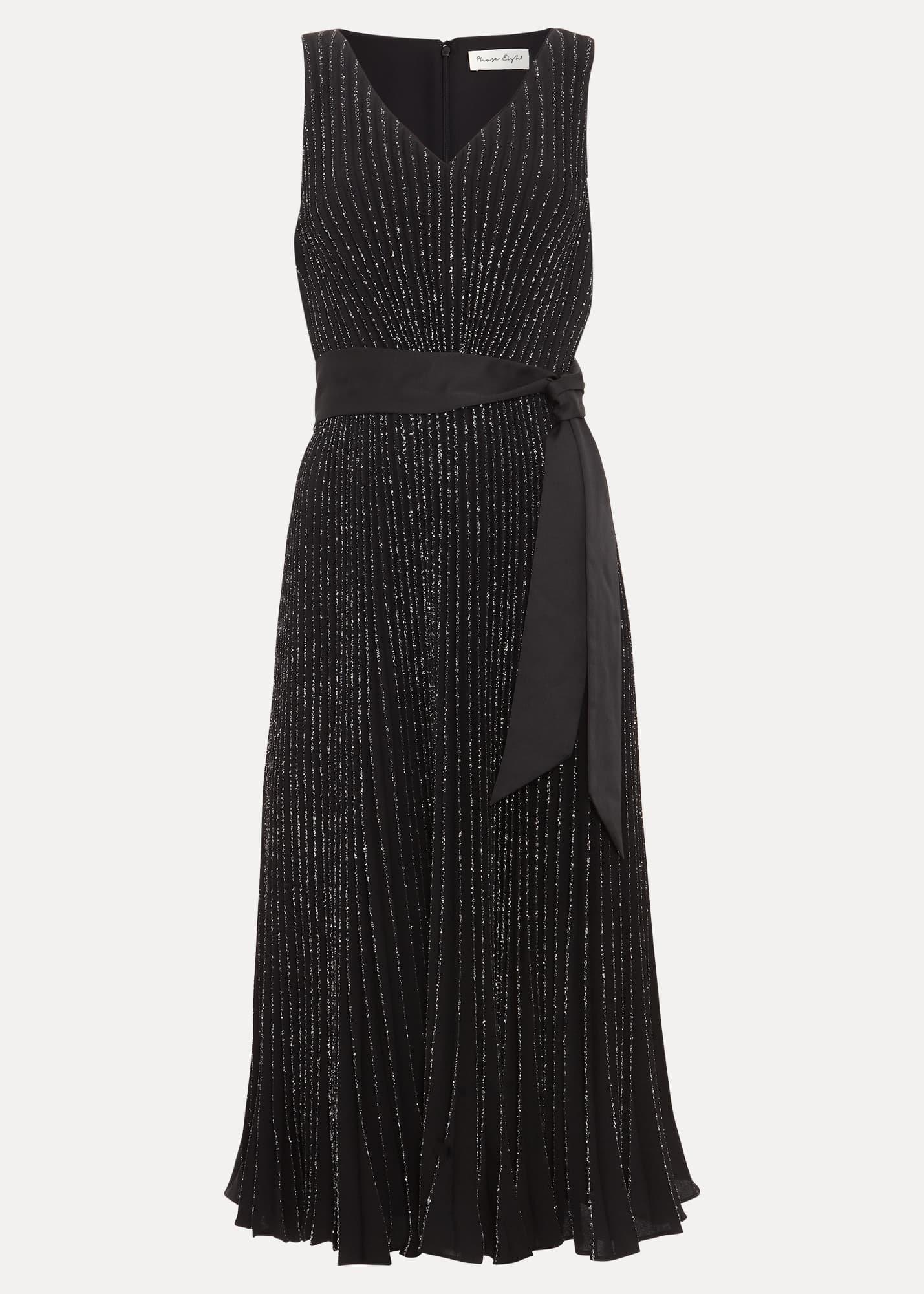Keleche Glitter Pleat Dress