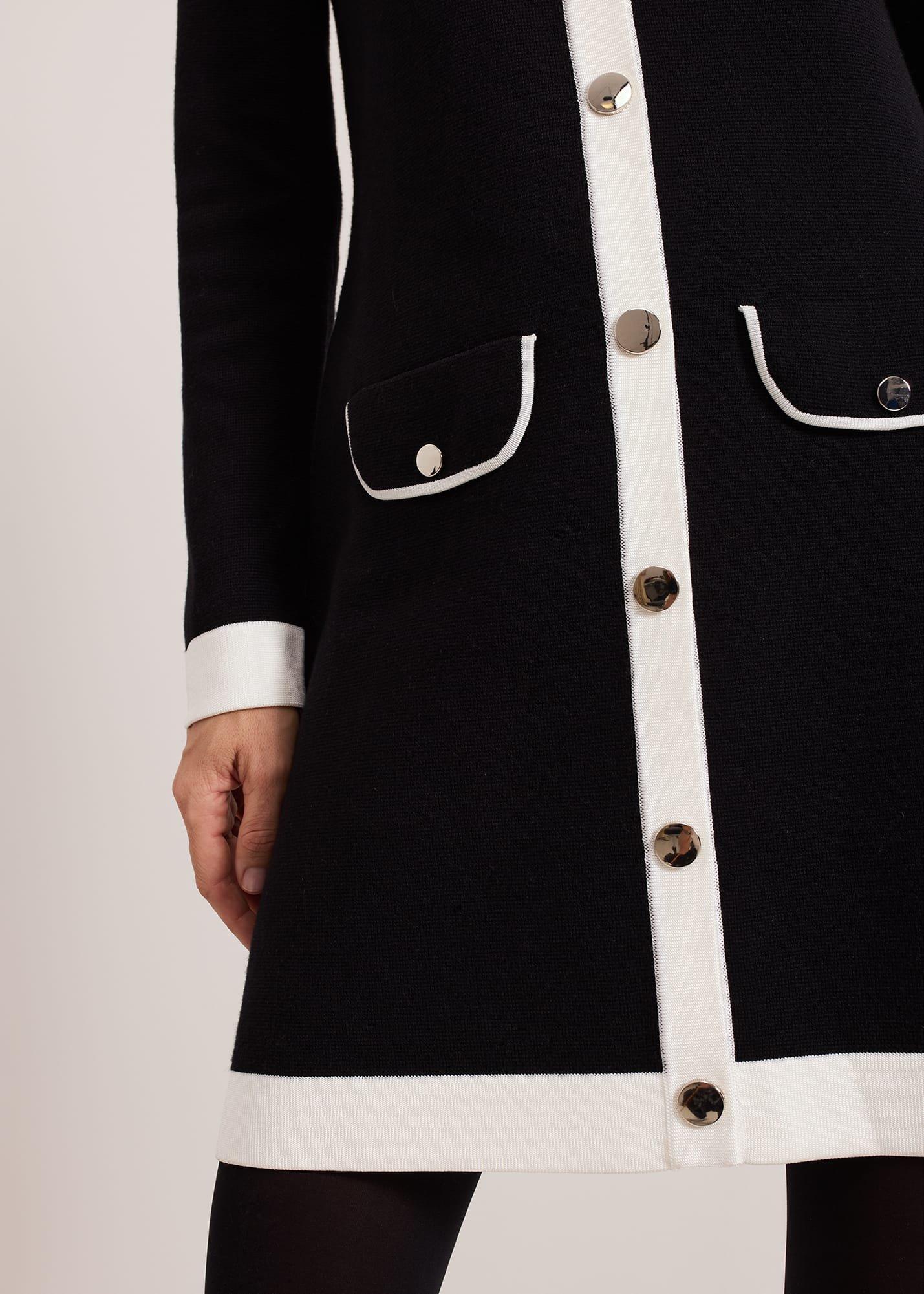 ${product-id}-Jenny Pocket Shift Dress-Black/Ivory-${view-type}