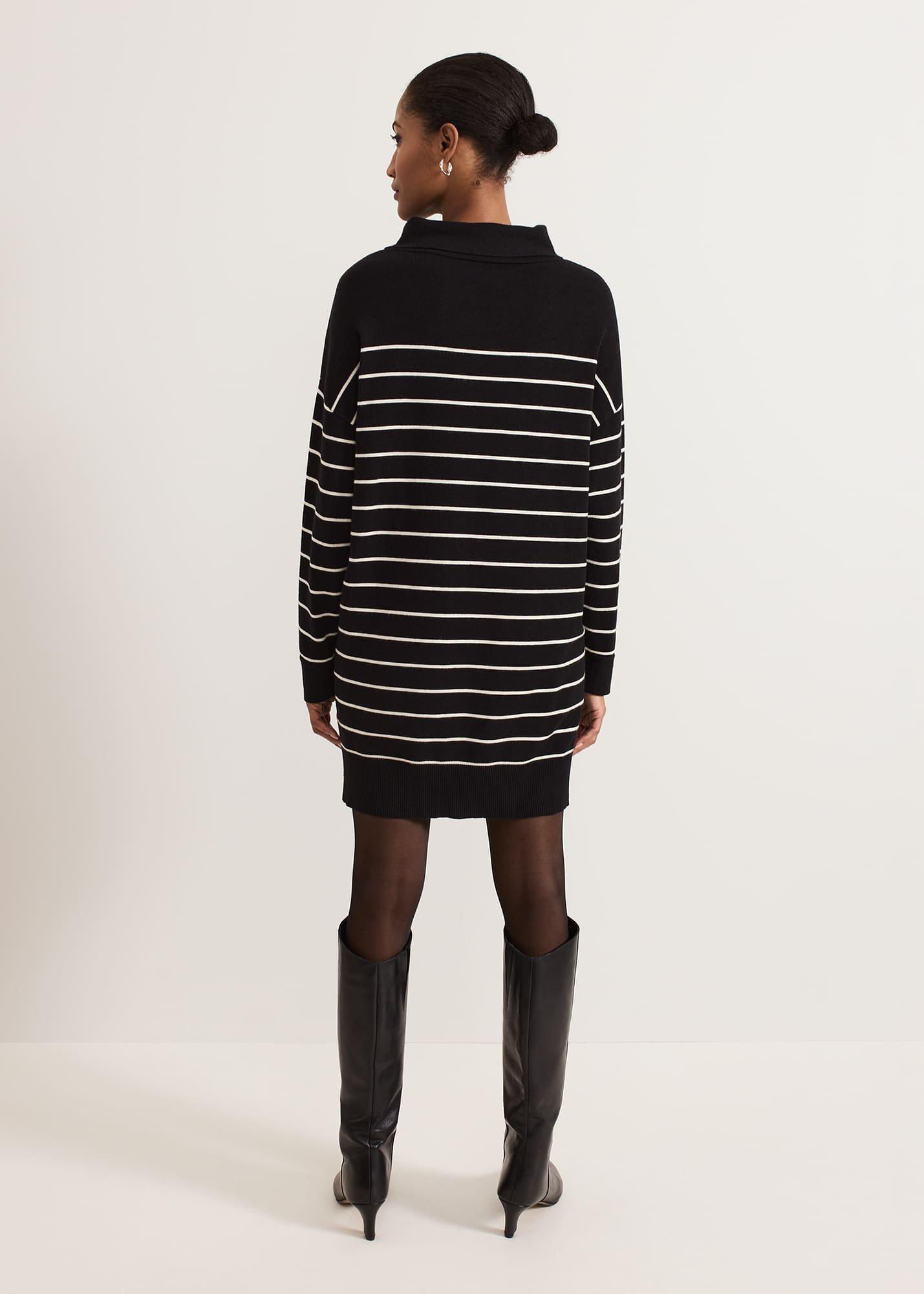 Skylar Stripe Funnel Neck Jumper Dress