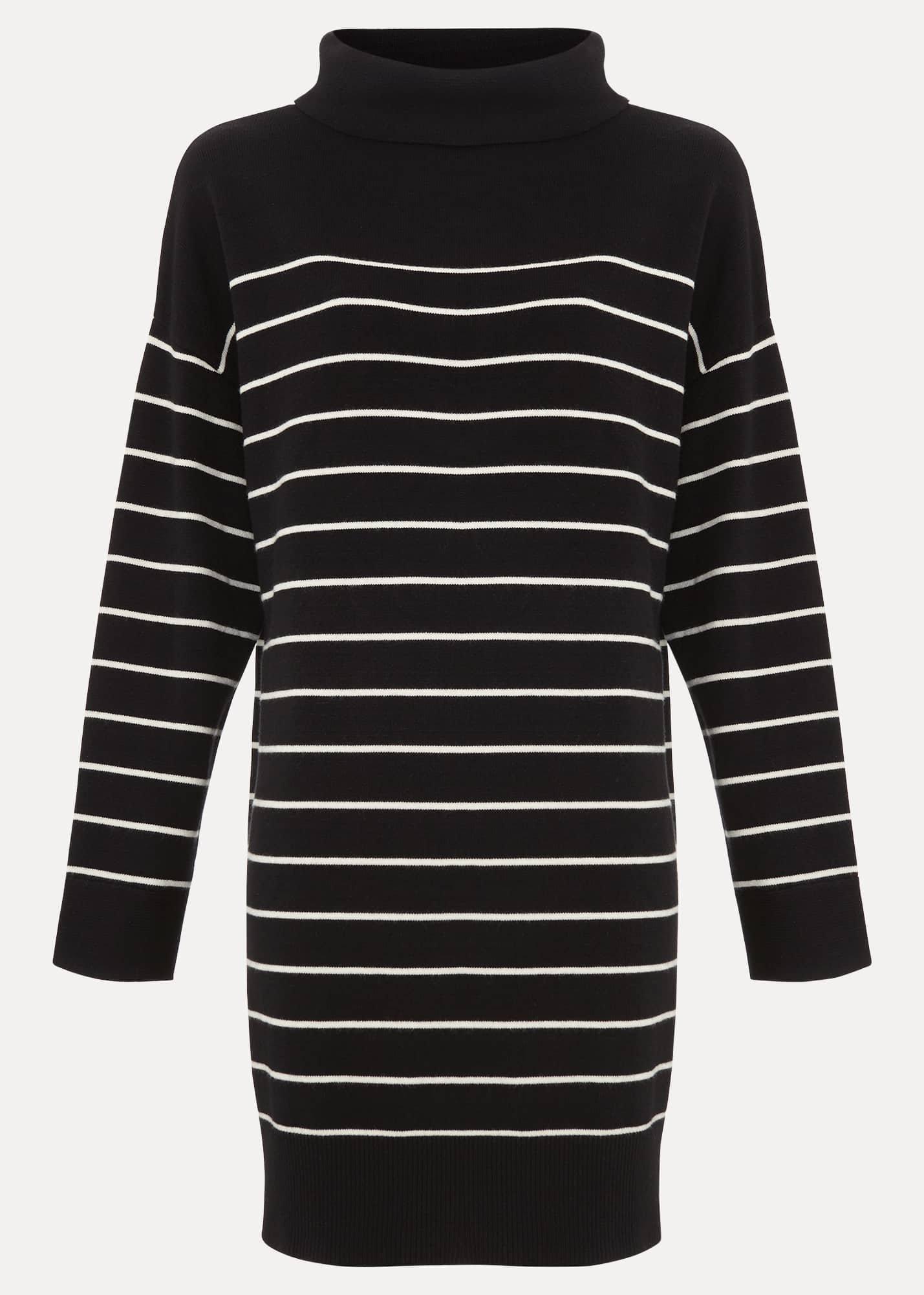 Skylar Stripe Funnel Neck Jumper Dress
