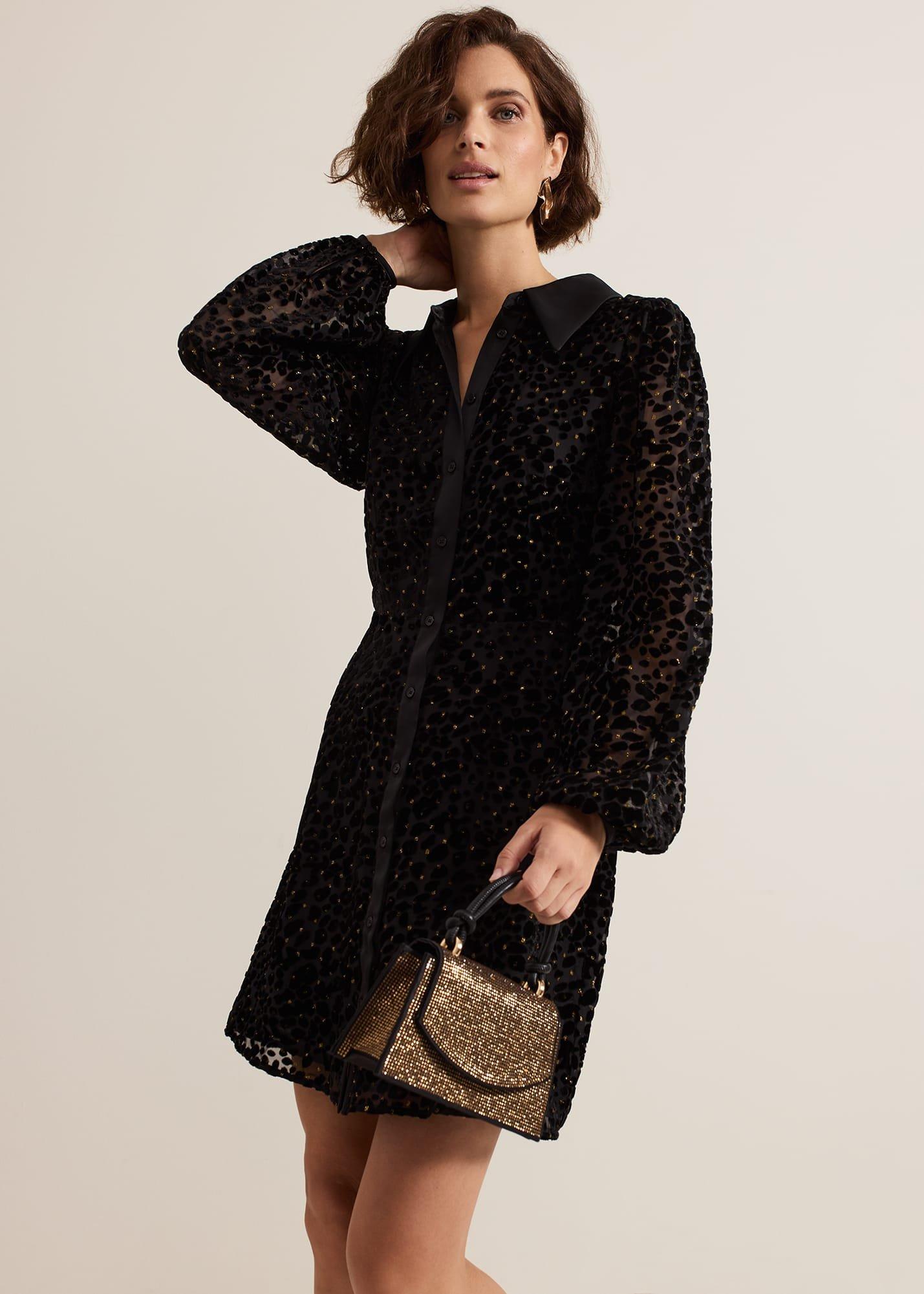 Esin Shimmer Shirt Dress