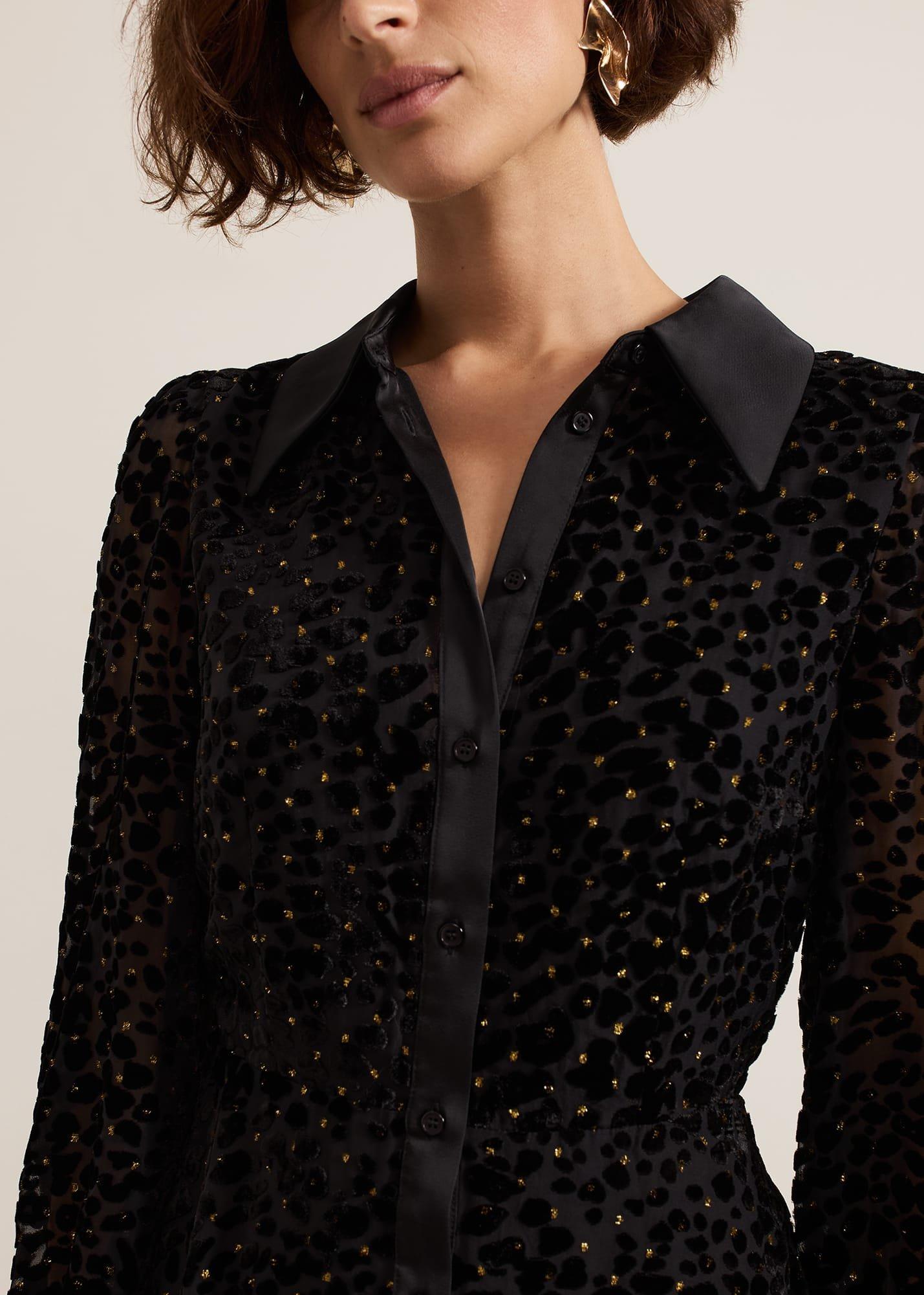 ${product-id}-Esin Shimmer Shirt Dress-Black-${view-type}