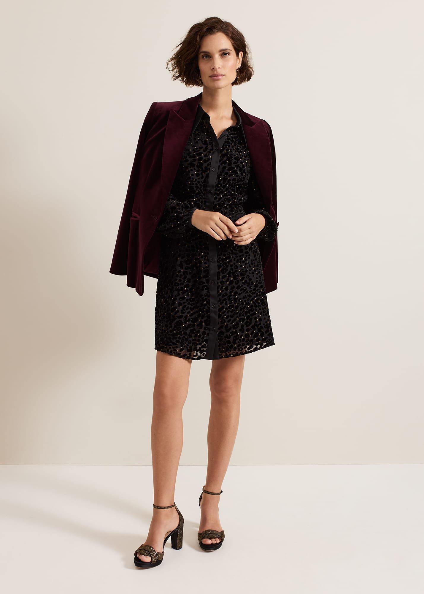 ${product-id}-Esin Shimmer Shirt Dress-Black-${view-type}