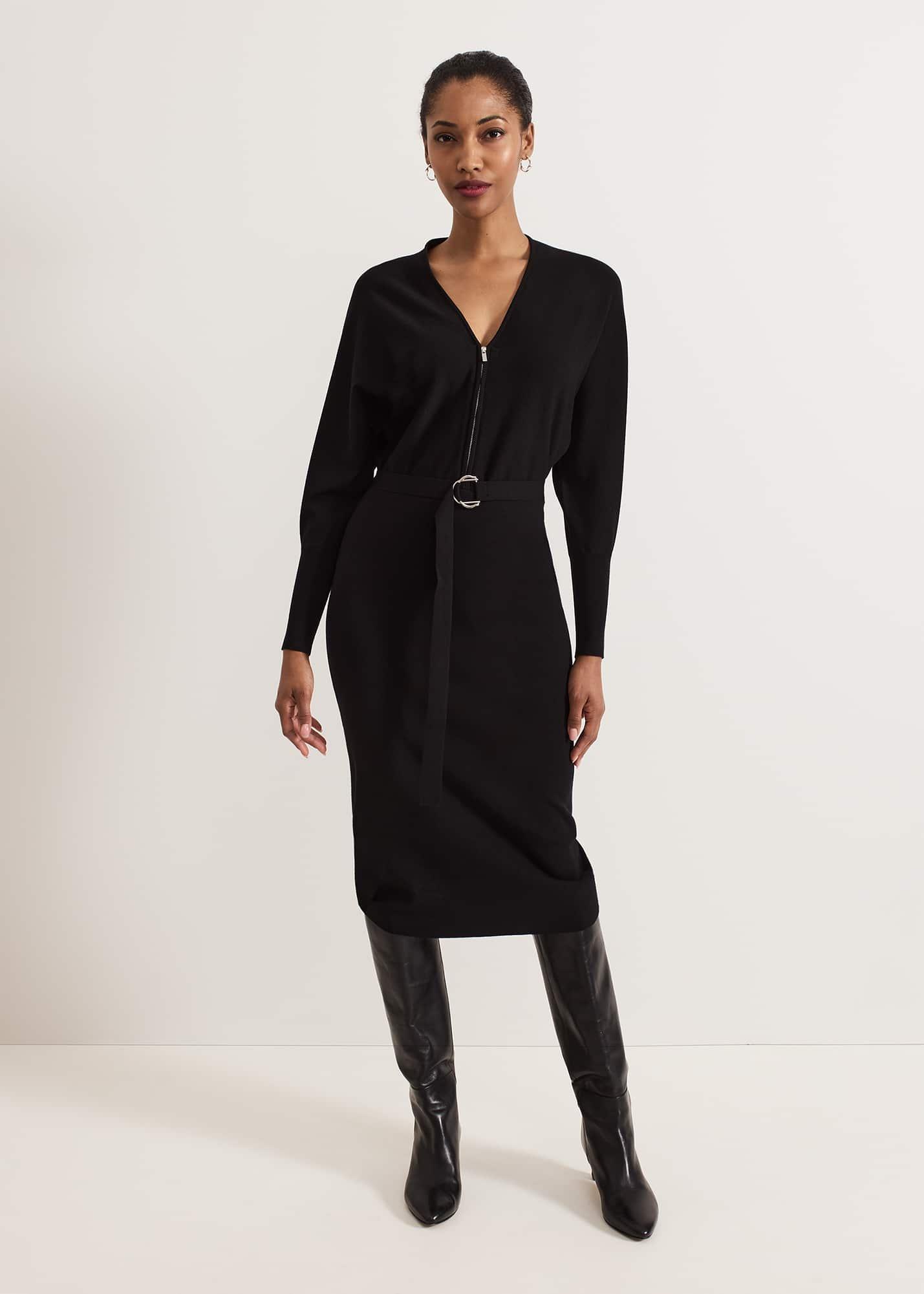 Dixie Batwing Zip Belted Dress