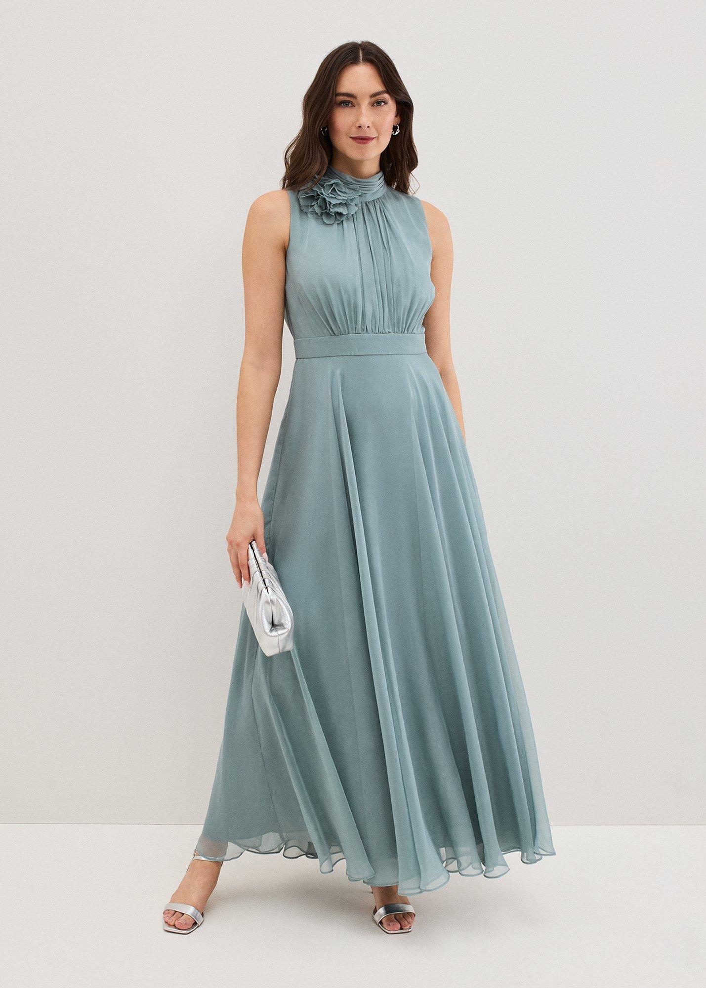 Petite Lucinda Pale Blue Maxi Dress
