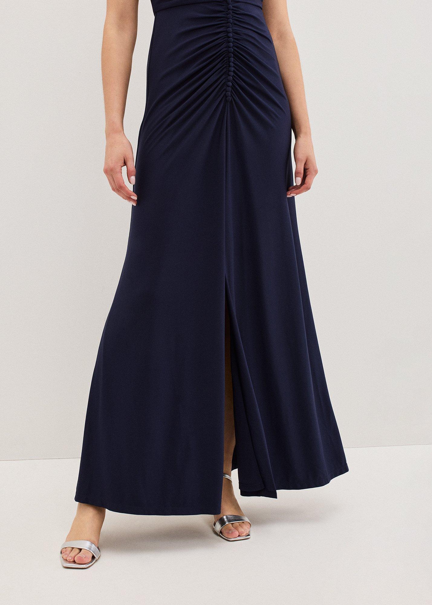 ${product-id}-Daisy Navy Ruched Maxi Dress-Navy-${view-type}