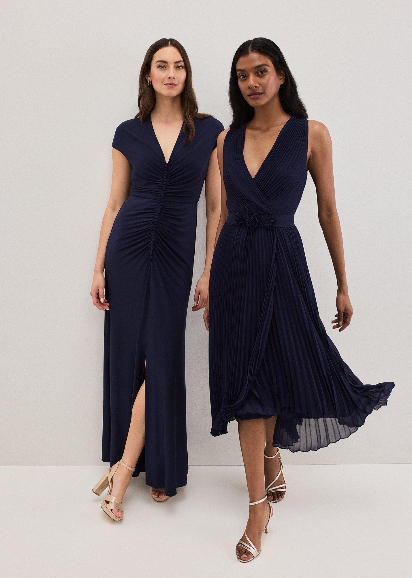 ${product-id}-Daisy Navy Ruched Maxi Dress-Navy-${view-type}