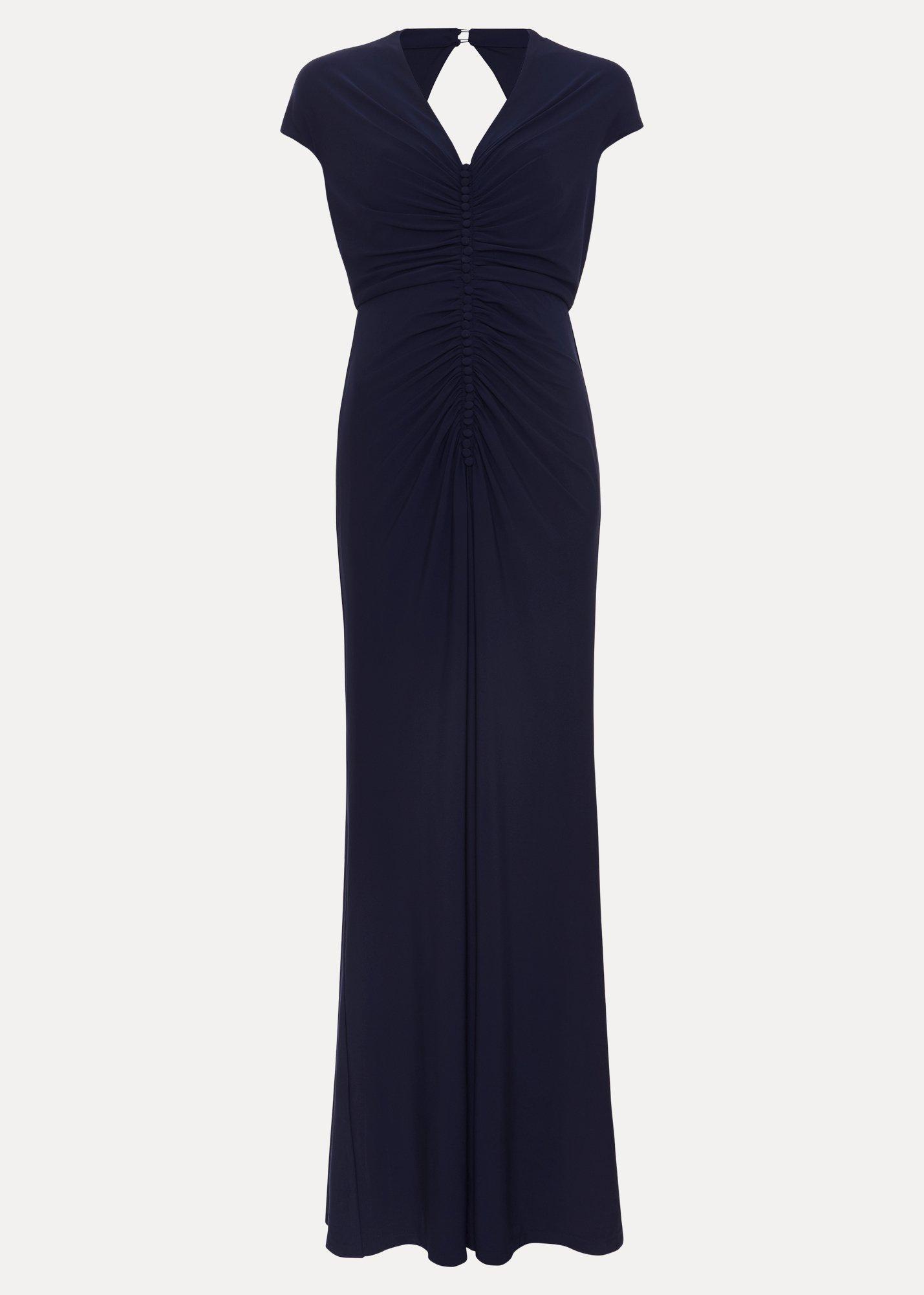 Daisy Navy Ruched Maxi Dress