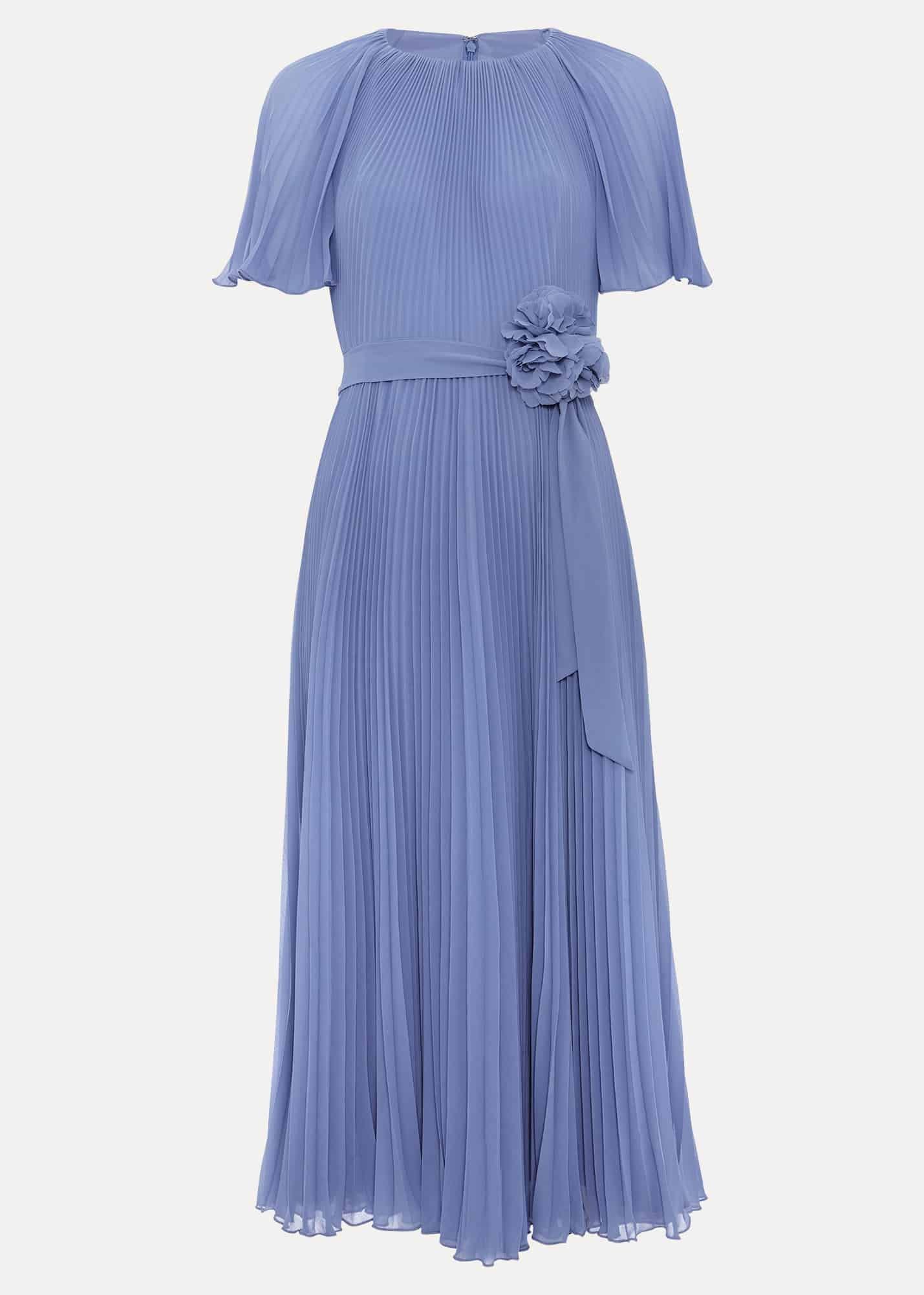 Kathleen Pale Blue Pleat Dress